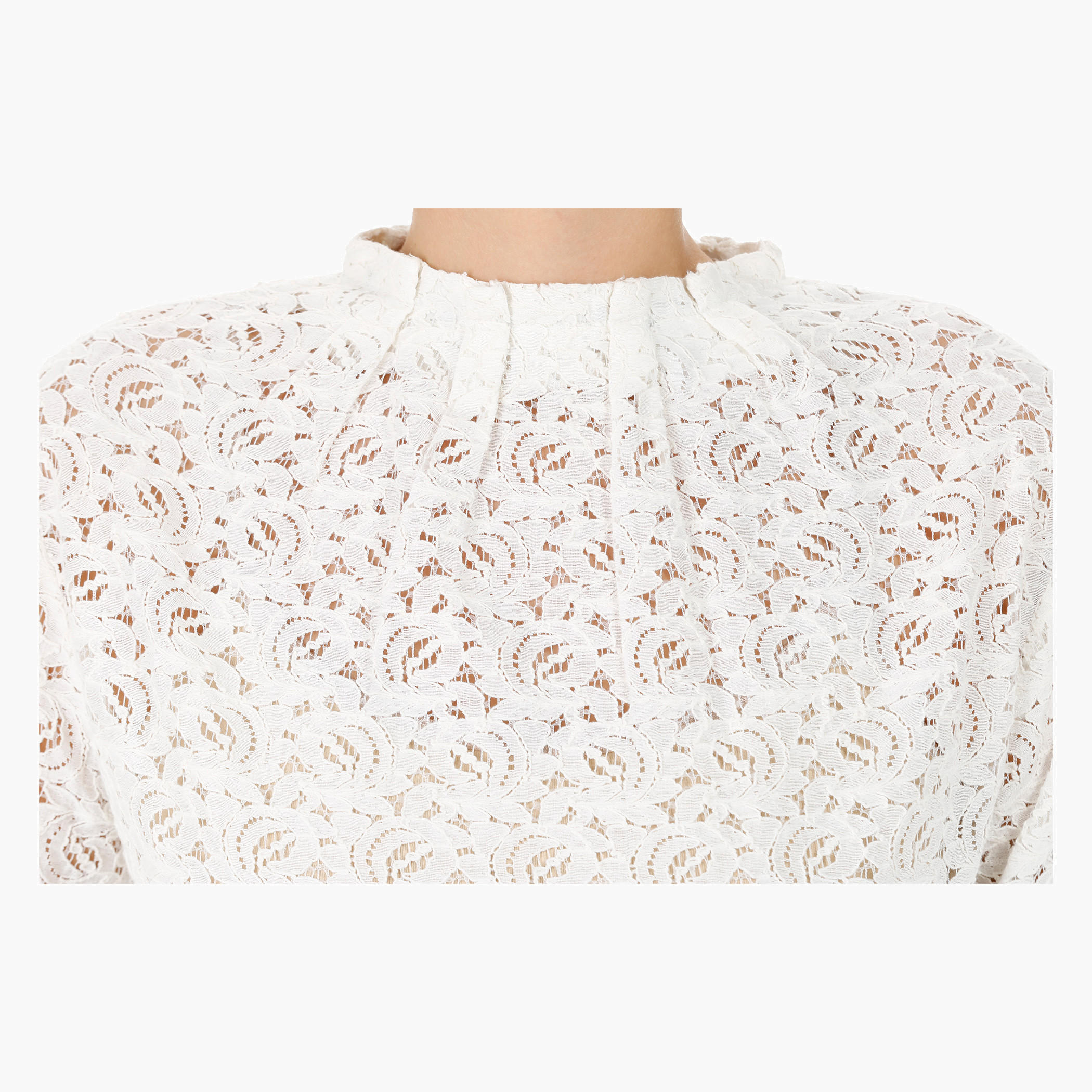 Long Sleeves Blouse with Lace Sheer Yolk-women-clothing-shirtsandblouses-blouses-image-2