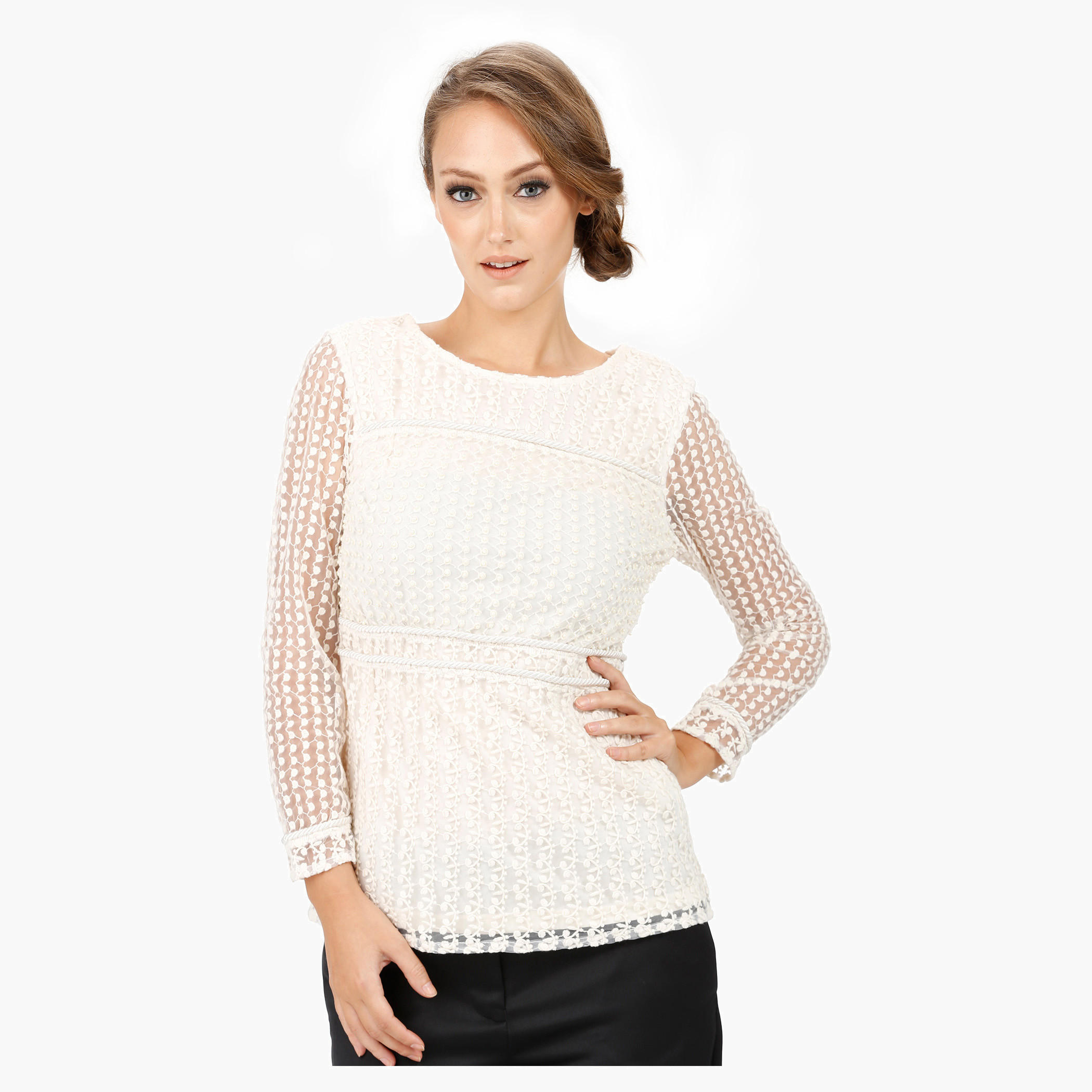Embroidered Blouse with Round Neck-women-clothing-shirtsandblouses-blouses-image-1