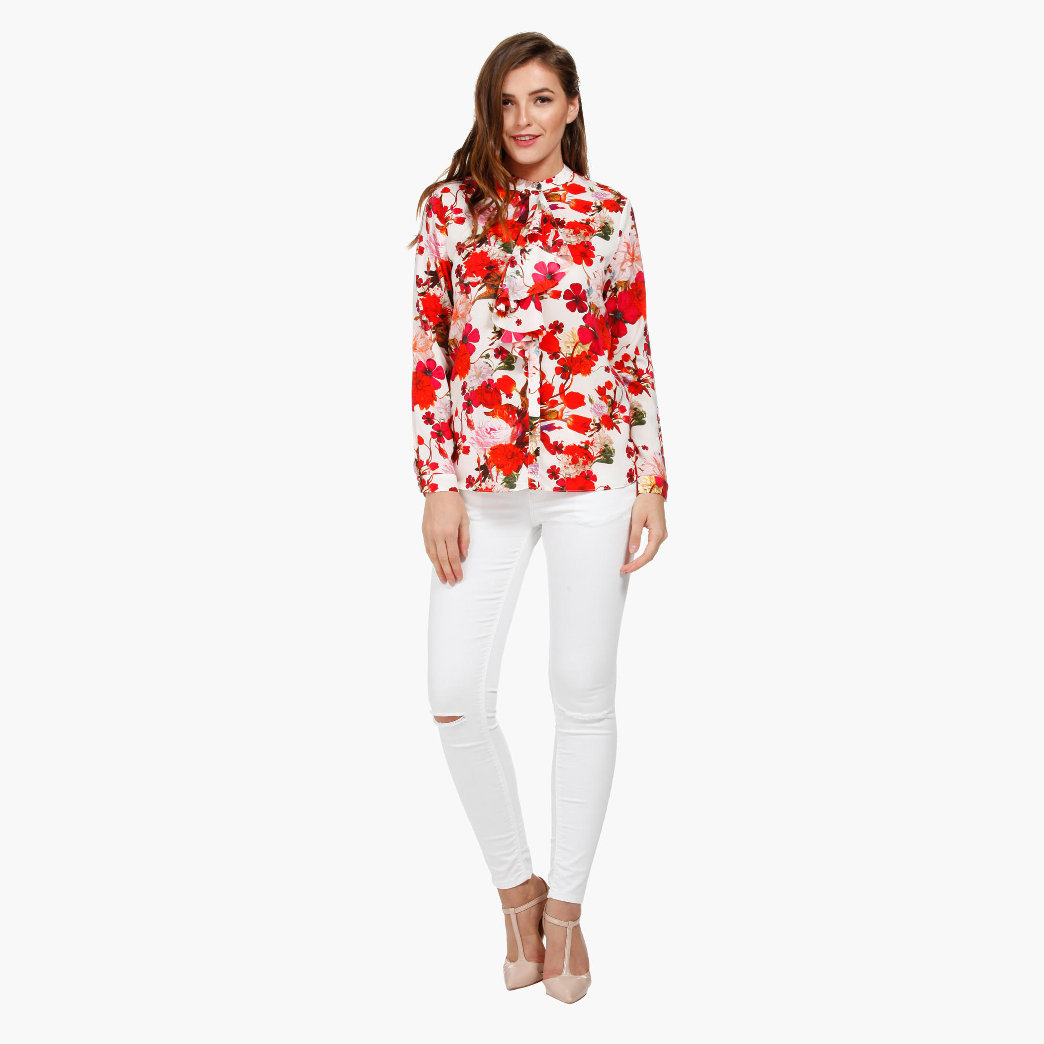 Floral Print Shirt-women-clothing-shirtsandblouses-blouses-image-1