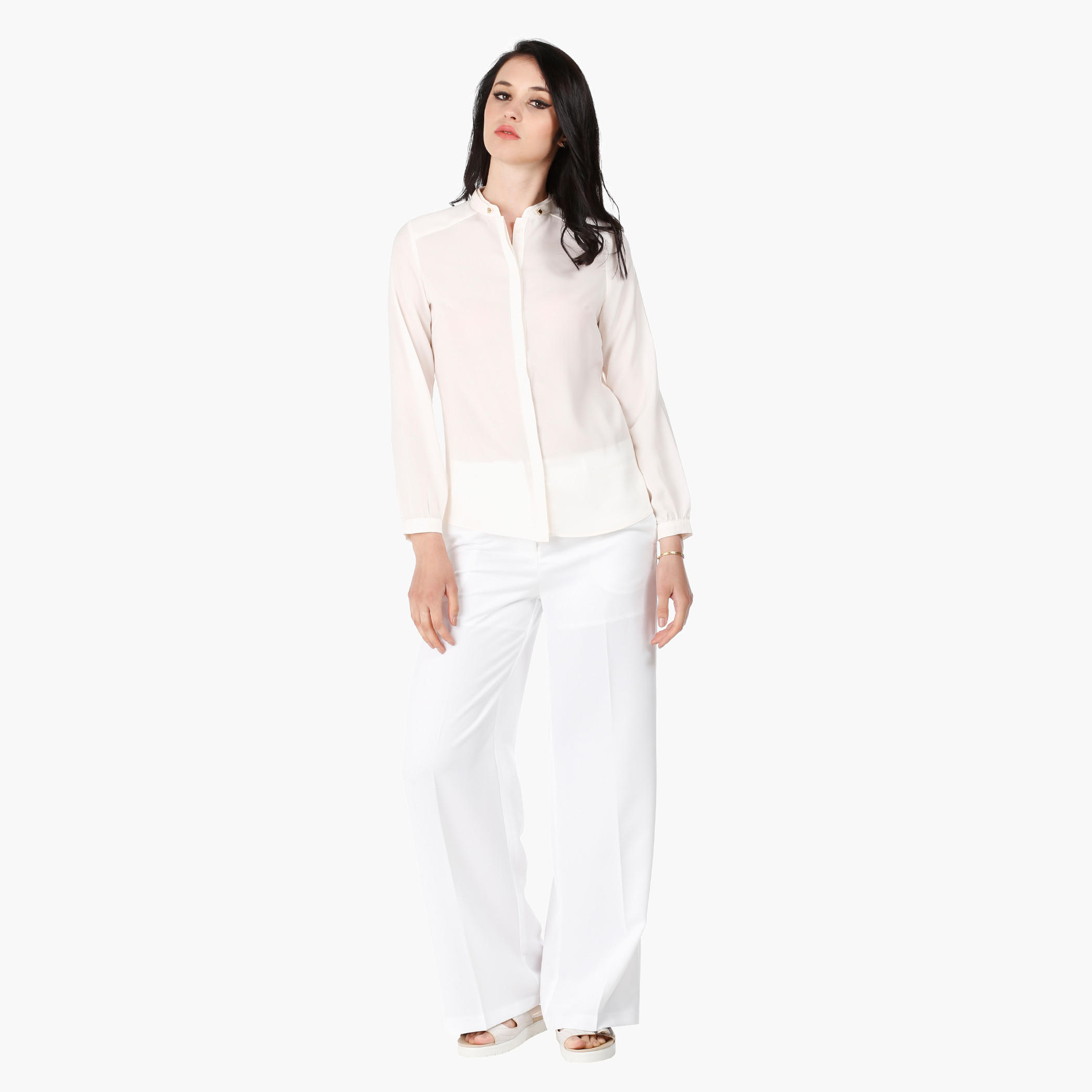 V-Neck Shirt with Pleated Long Sleeves in Regular Fit-women-clothing-shirtsandblouses-blouses-image-5
