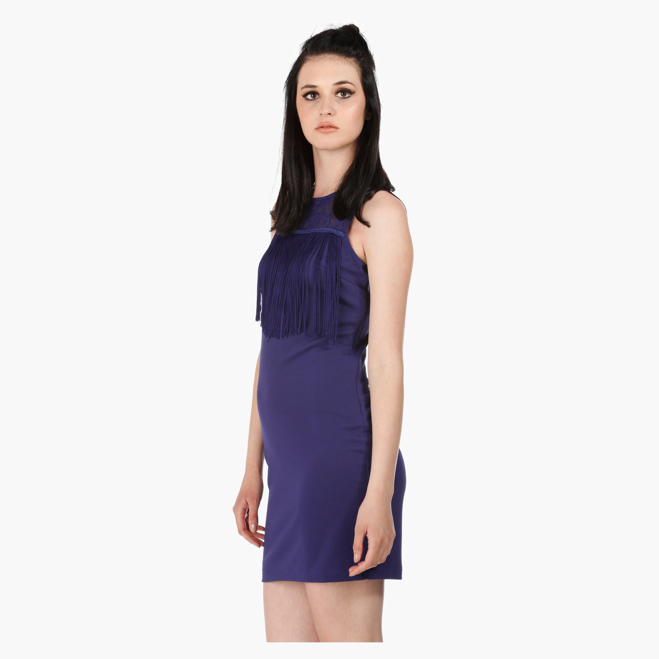 Sleeveless Mini Dress with Round Neck in Regular Fit-women-clothing-dresses-image-3