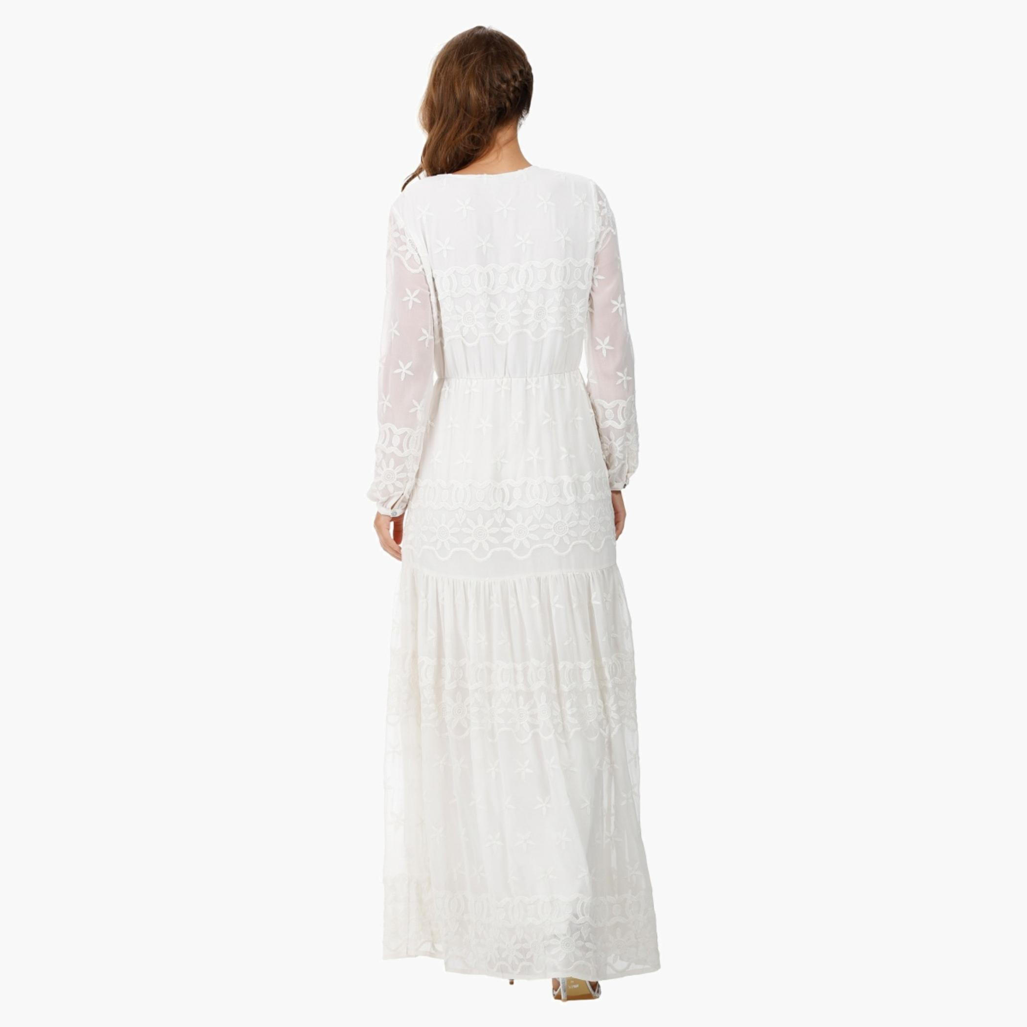 Embroidered Maxi Dress with Round Neck and Long Sleeves-women-clothing-dresses-image-2