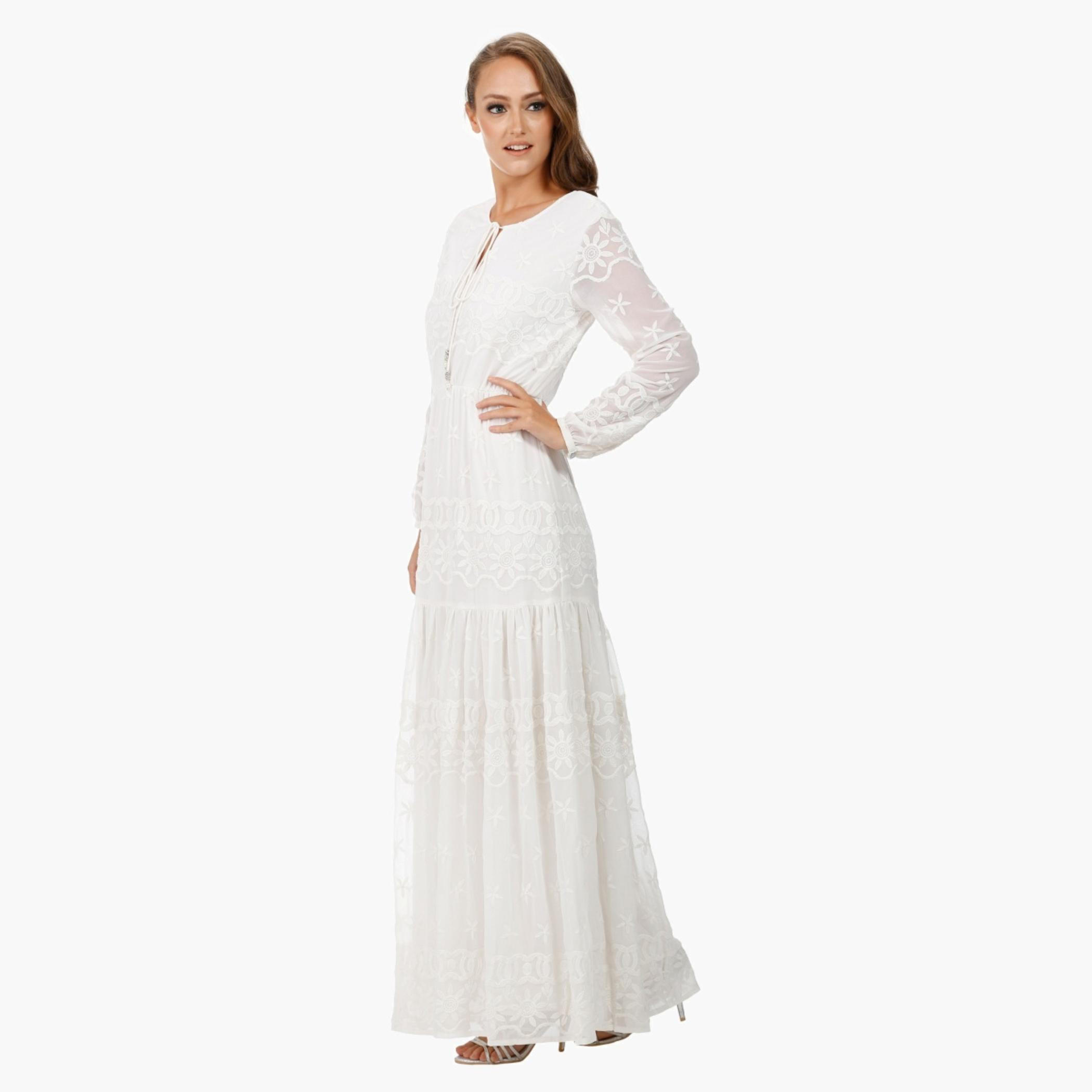 Embroidered Maxi Dress with Round Neck and Long Sleeves-women-clothing-dresses-image-3