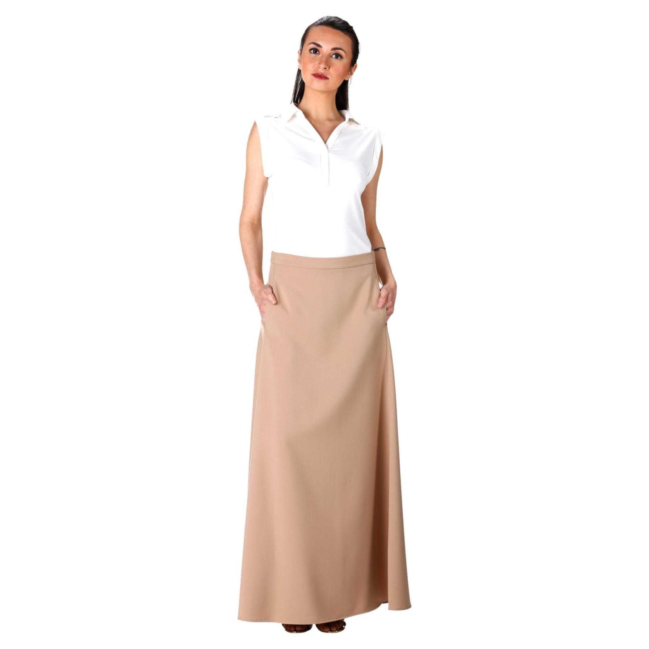 Solid Colour Maxi Skirt-women-clothing-bottoms-skirts-image-1
