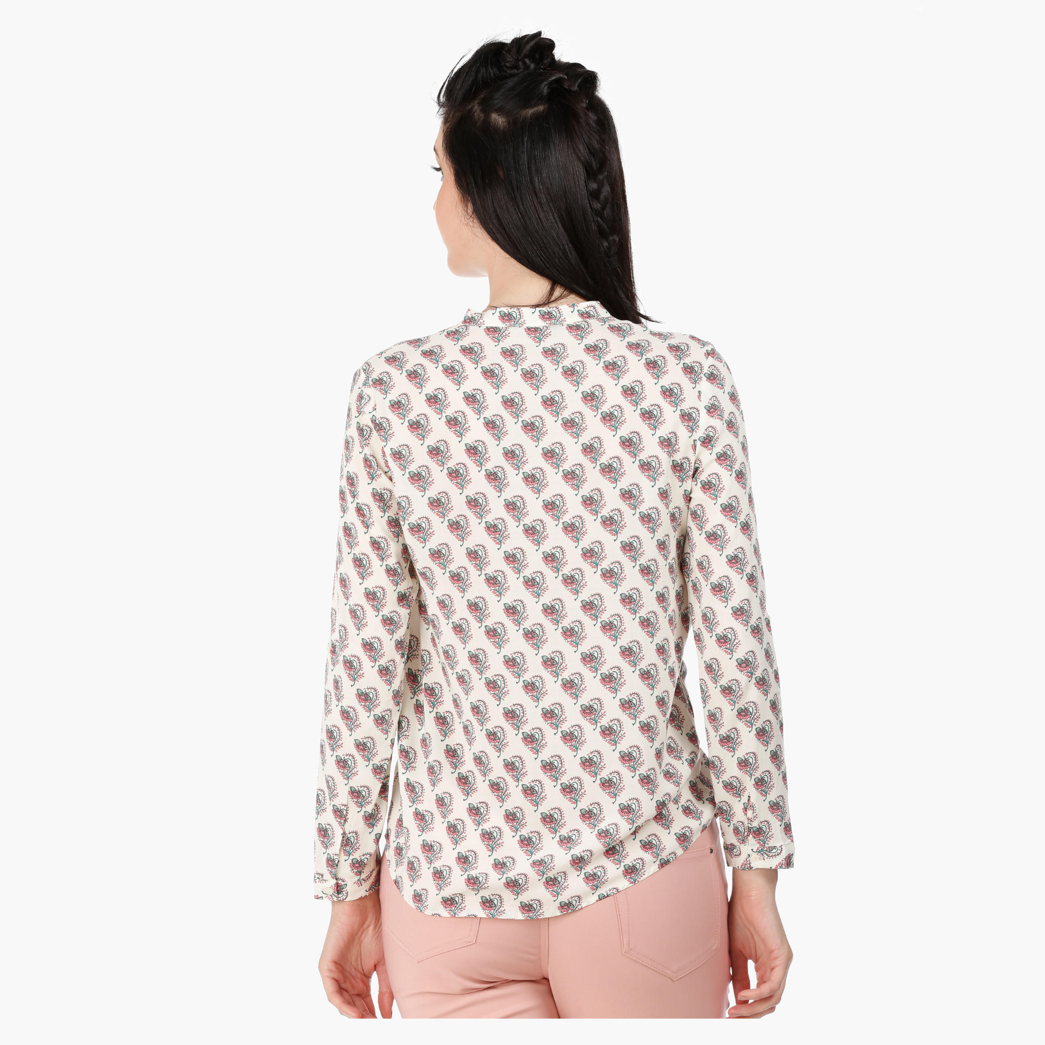 Mandarin Neck Blouse with Long Sleeves in Regular Fit-women-clothing-shirtsandblouses-blouses-image-2