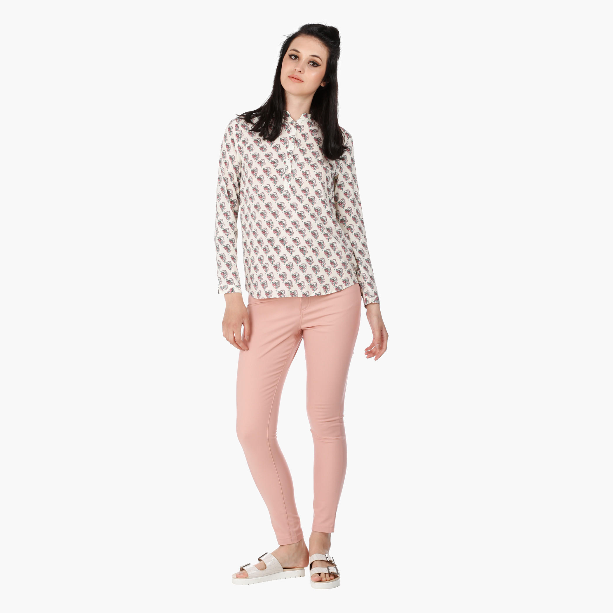 Mandarin Neck Blouse with Long Sleeves in Regular Fit-women-clothing-shirtsandblouses-blouses-image-5