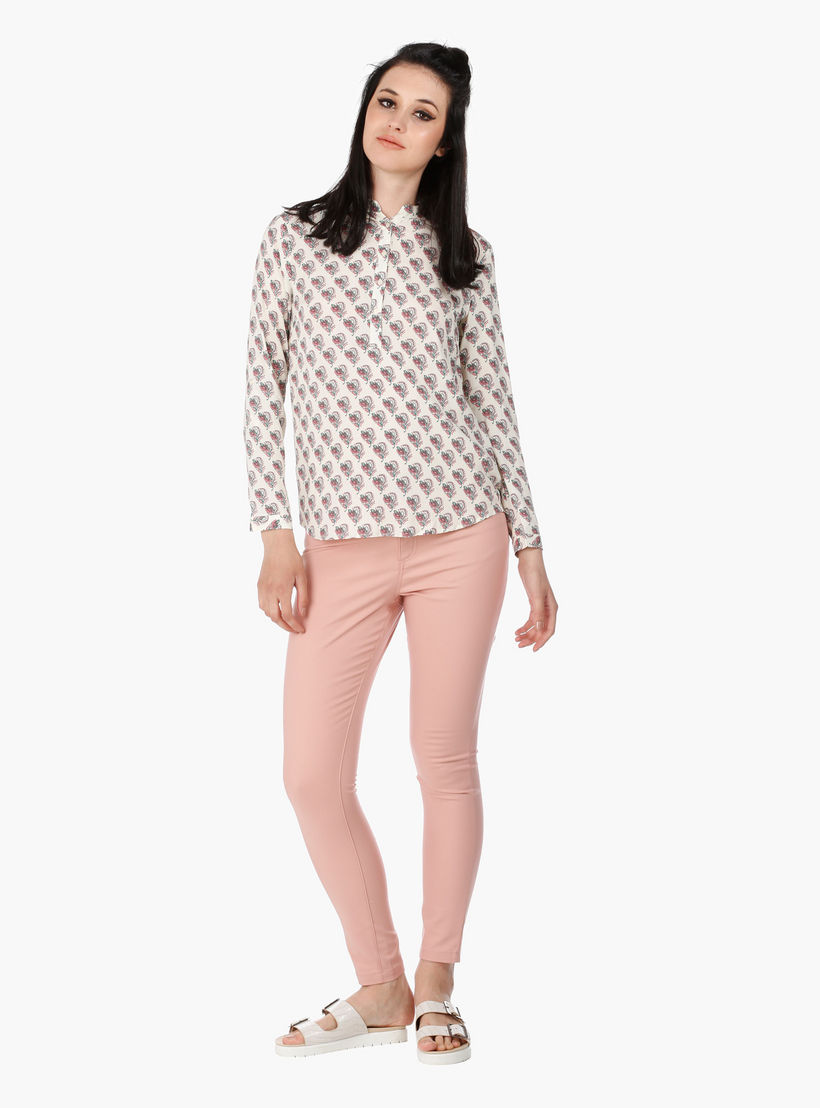 Mandarin Neck Blouse with Long Sleeves in Regular Fit-women-clothing-shirtsandblouses-blouses-image-1