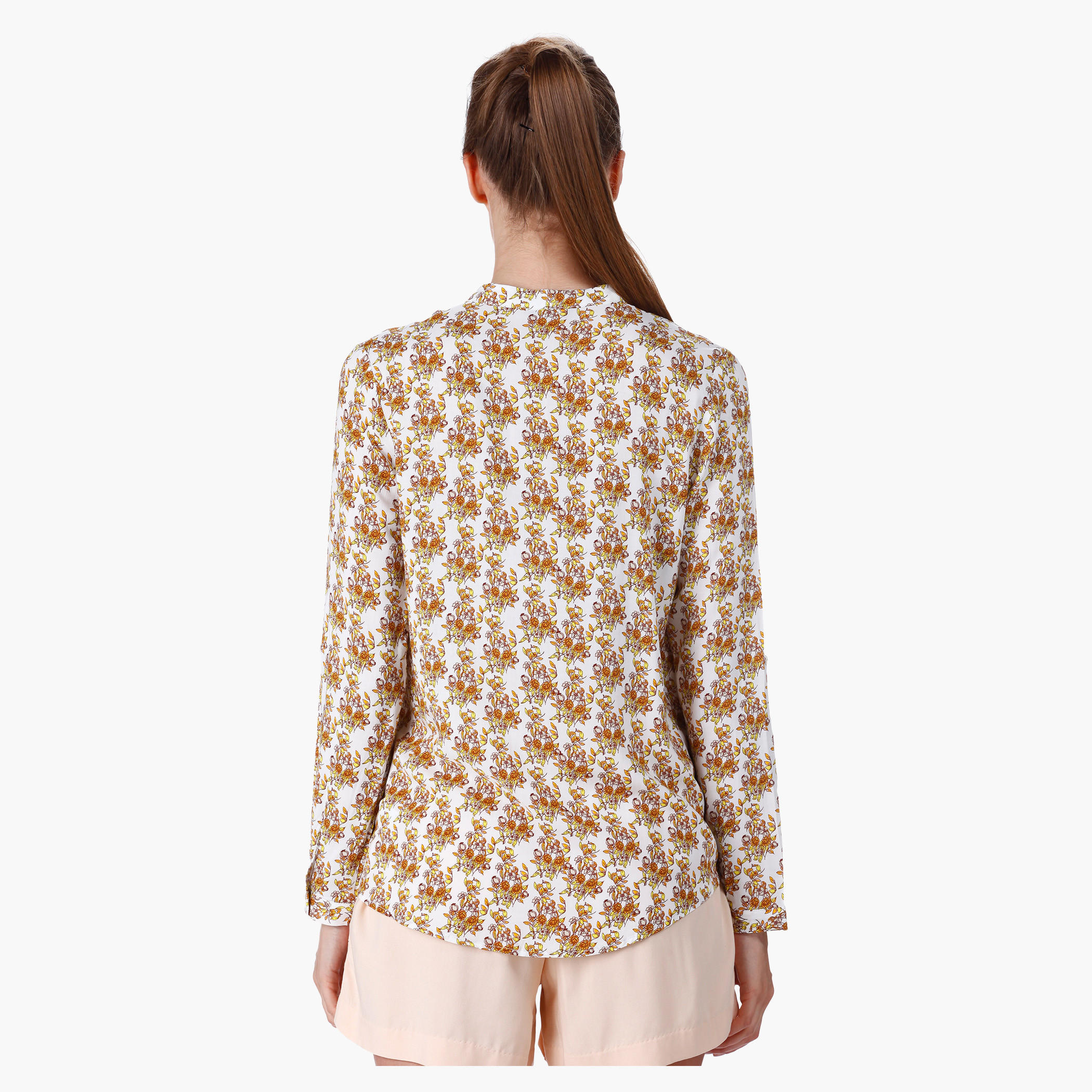 Printed Blouse with Mandarin Neck in Regular Fit-women-clothing-shirtsandblouses-blouses-image-2