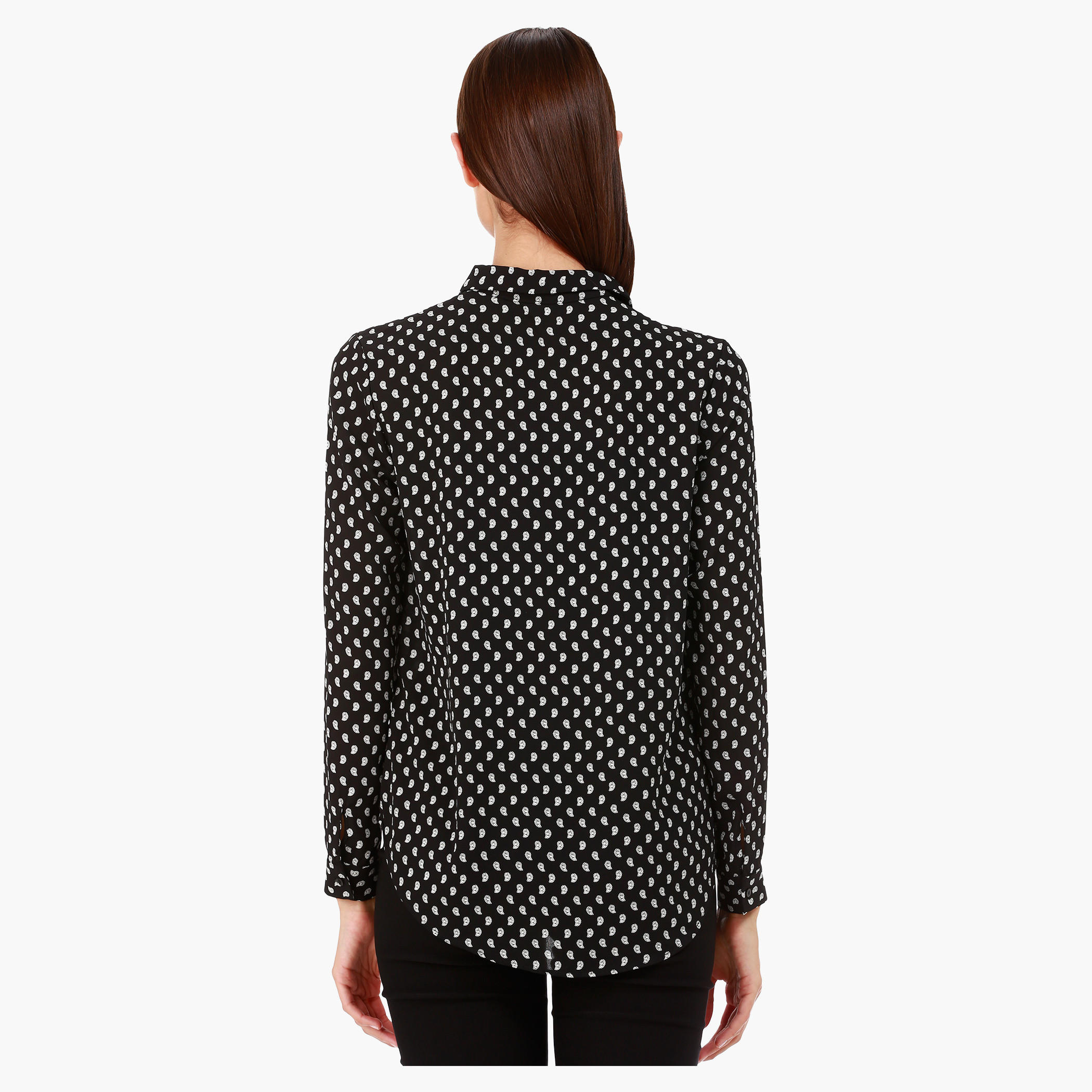 Collared Shirt with Long Sleeves and All Over Print-women-clothing-shirtsandblouses-blouses-image-2