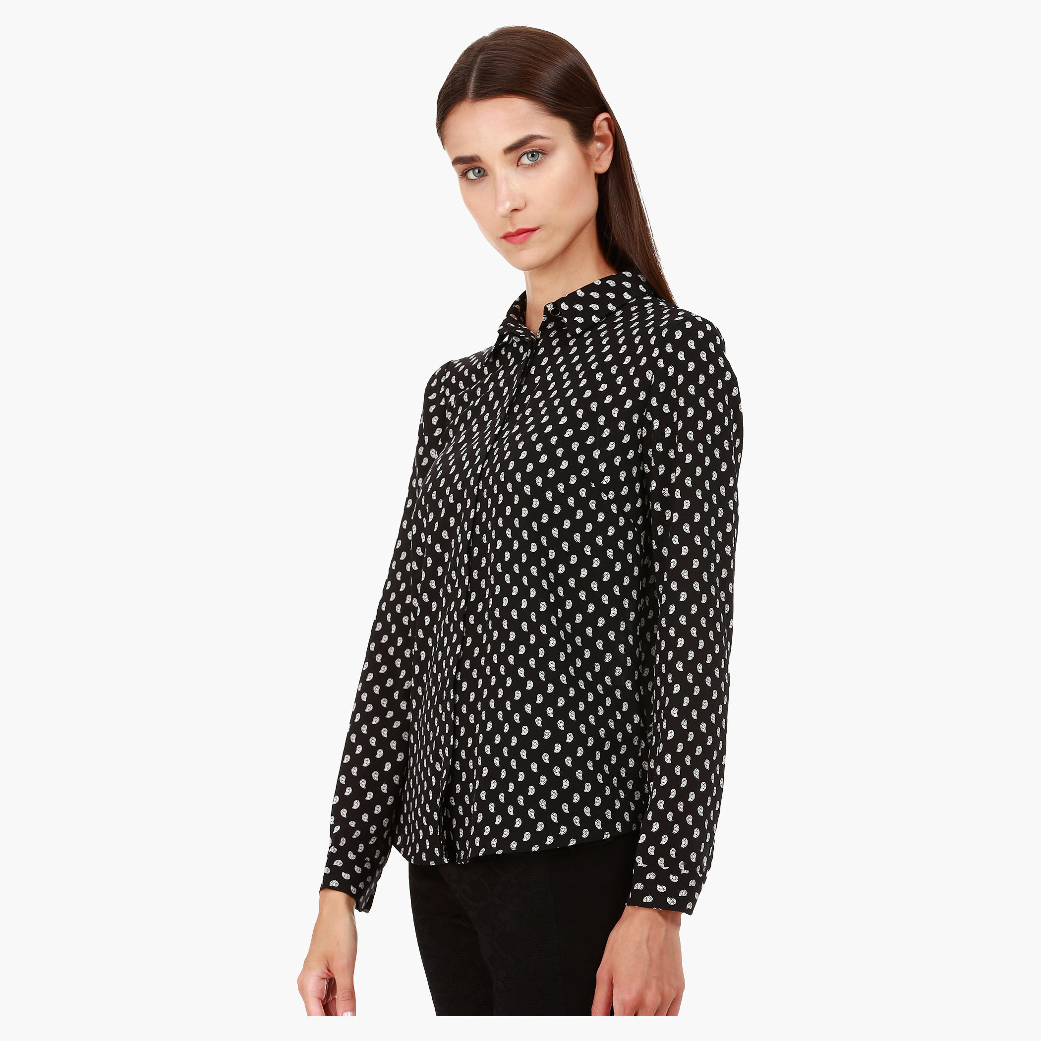 Collared Shirt with Long Sleeves and All Over Print-women-clothing-shirtsandblouses-blouses-image-3