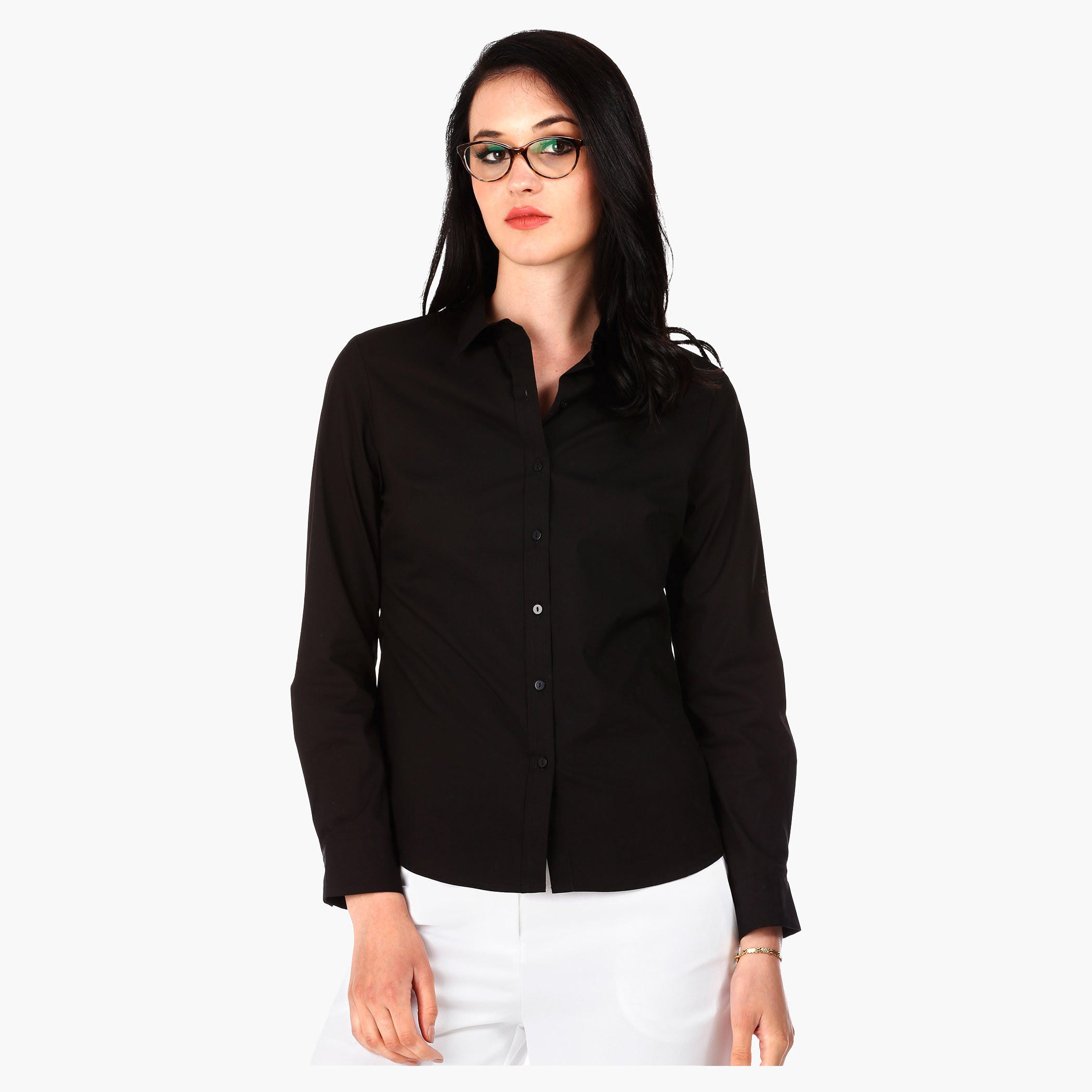 Basic Button Down Shirt with Collar and Full Sleeves-women-clothing-shirtsandblouses-blouses-image-6