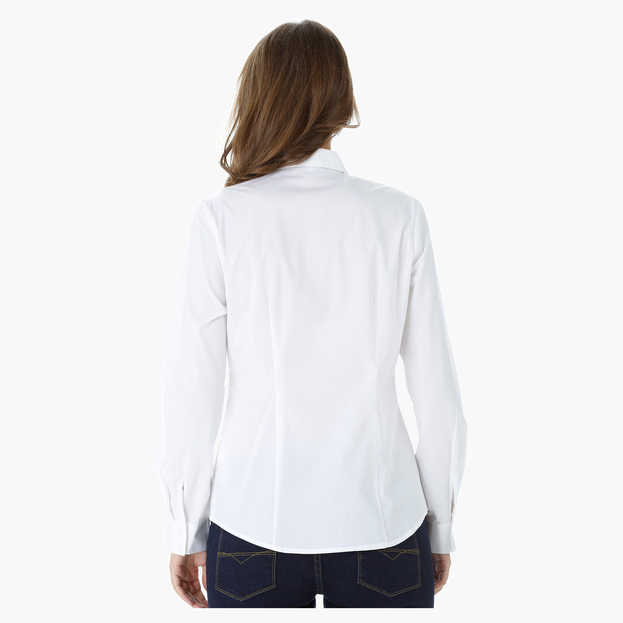 Plain Shirt with Long Sleeves-women-clothing-shirtsandblouses-blouses-image-2