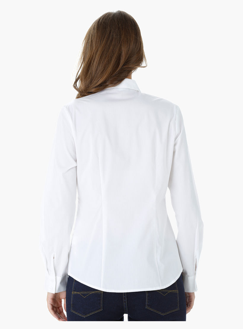 Plain Shirt with Long Sleeves-women-clothing-shirtsandblouses-blouses-image-2