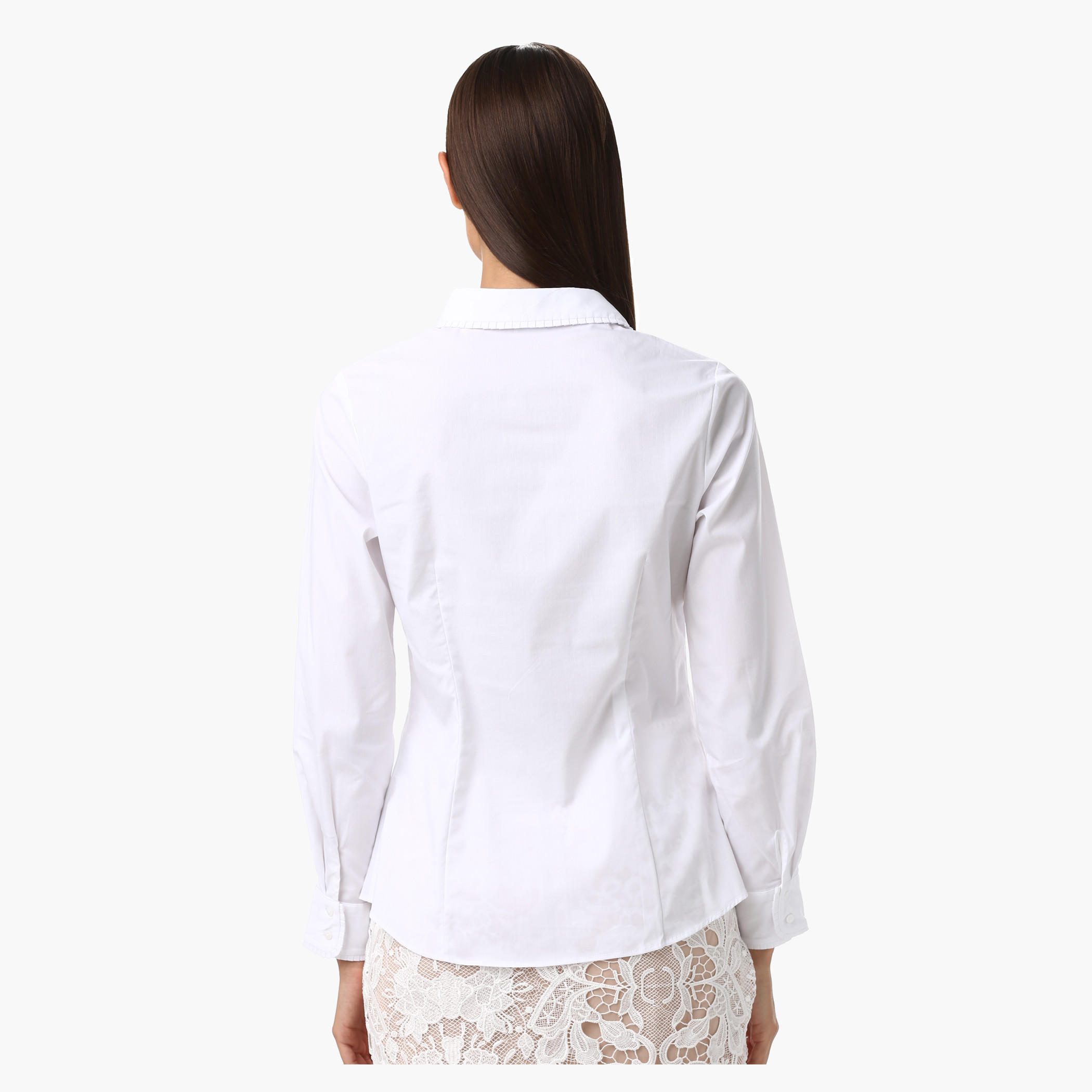 Shirt with Long Sleeves and Ruffle Bib Shirt Collar-women-clothing-shirtsandblouses-blouses-image-2