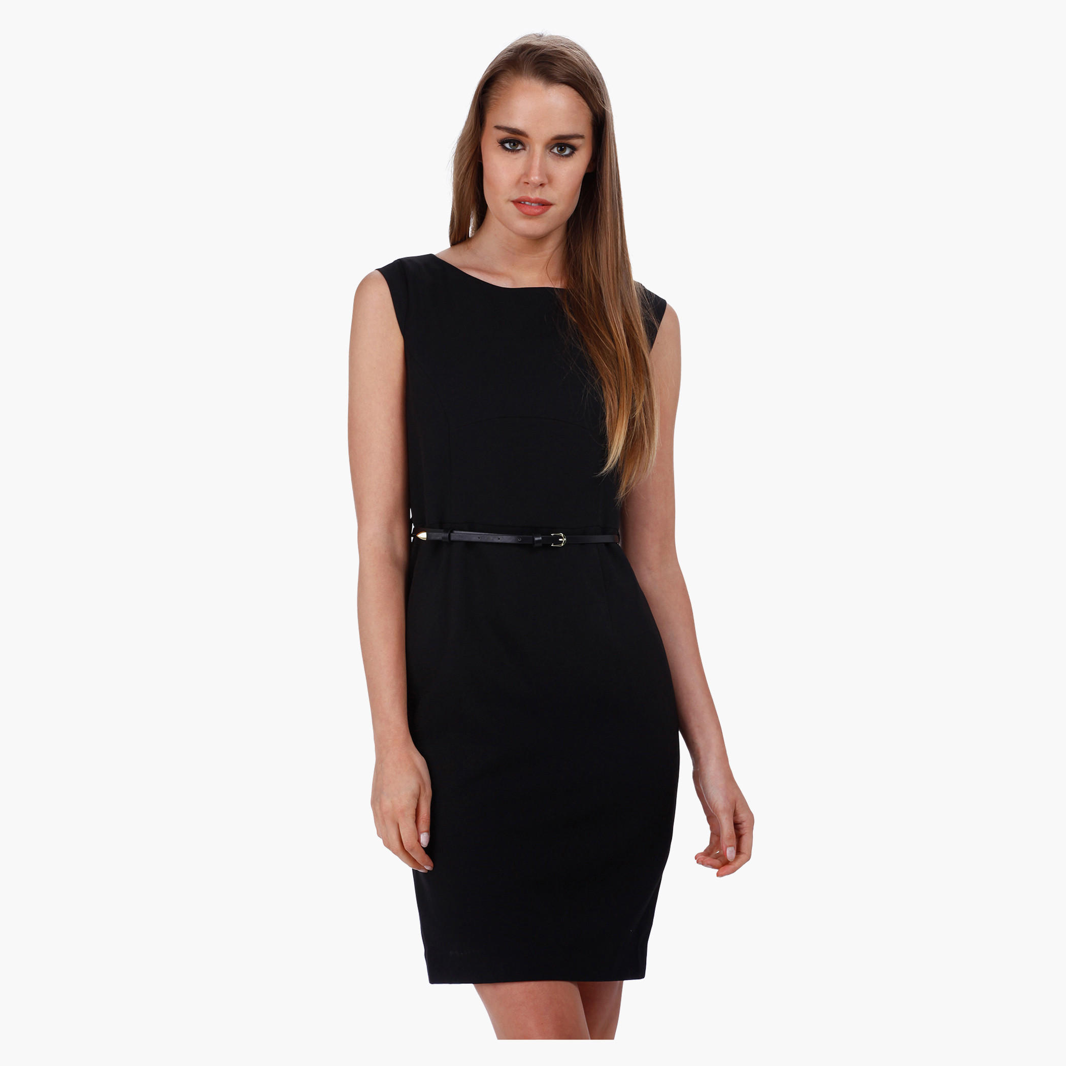 Sleeveless Dress with Boat Neck-women-clothing-dresses-image-1