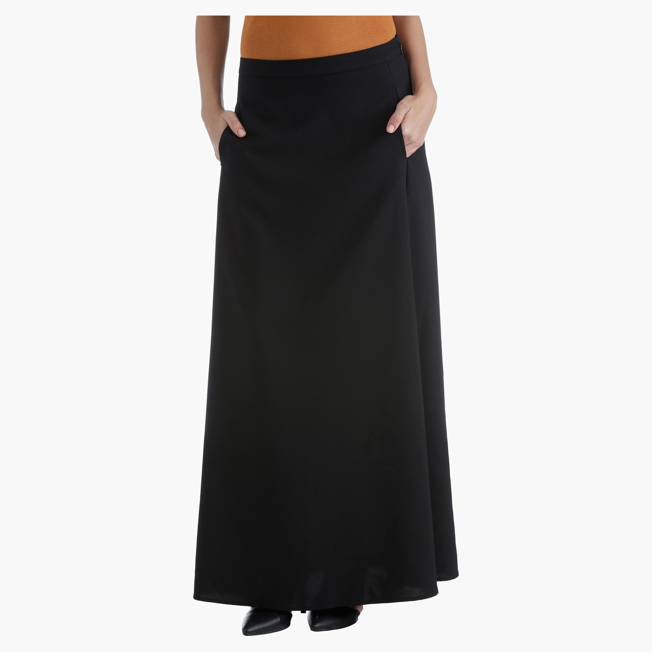 Tailored Maxi Skirt with Flare in Regular Fit-women-clothing-bottoms-skirts-image-1
