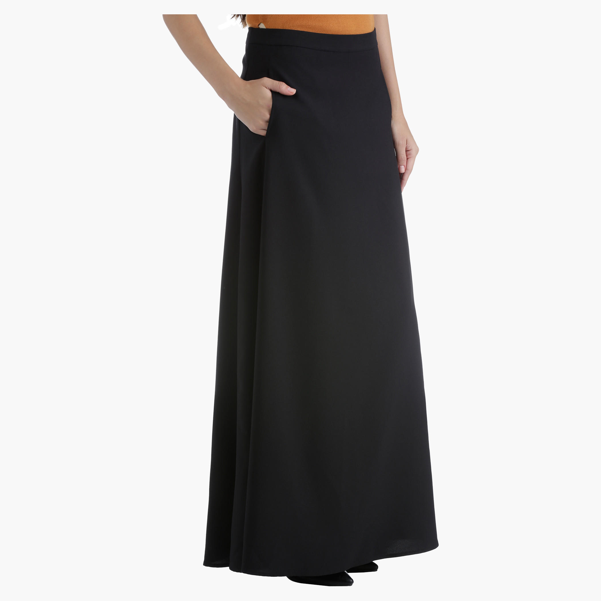 Tailored Maxi Skirt with Flare in Regular Fit-women-clothing-bottoms-skirts-image-3