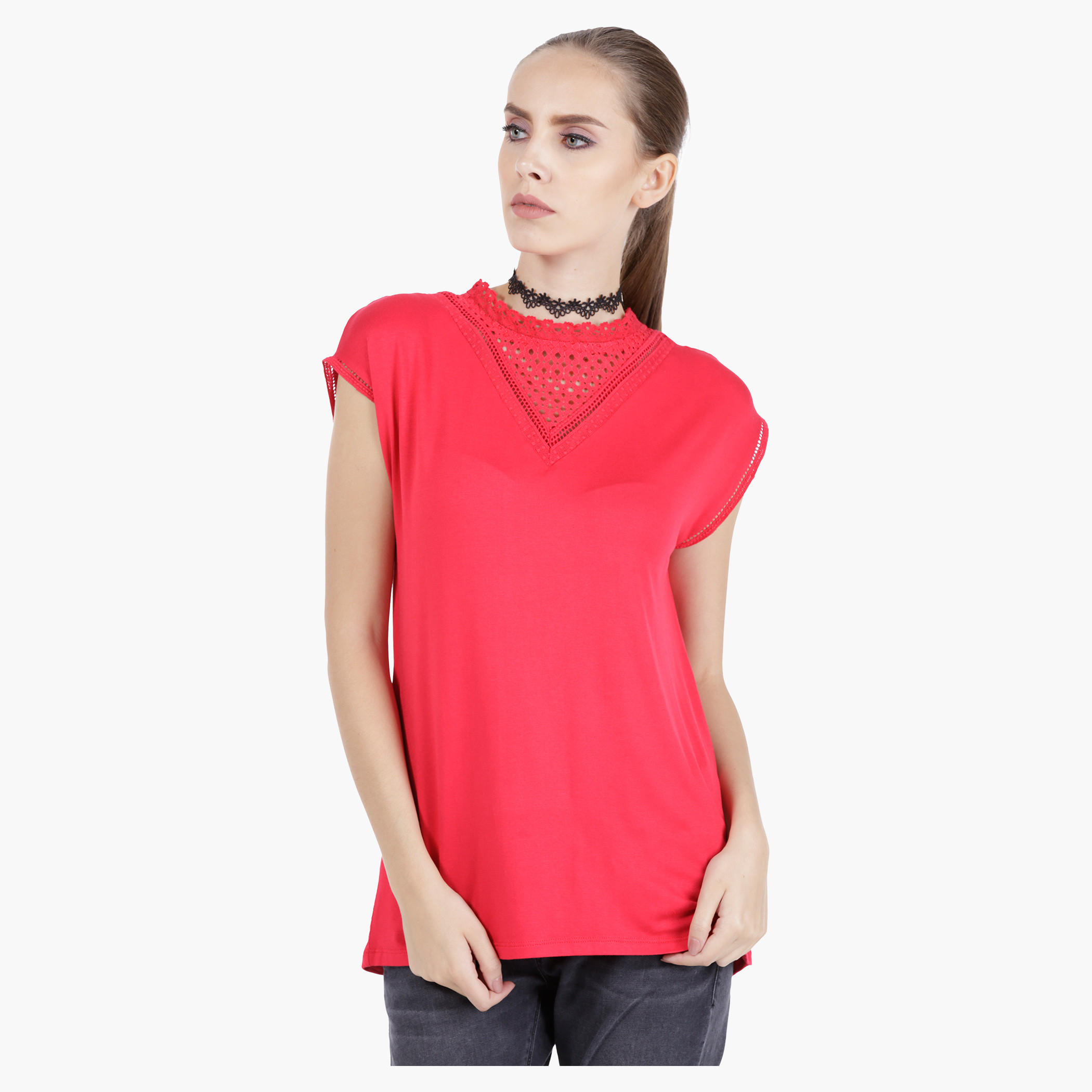 Sleeveless Knit Top with Yoke Details in Regular Fit-women-clothing-shirtsandblouses-blouses-image-1