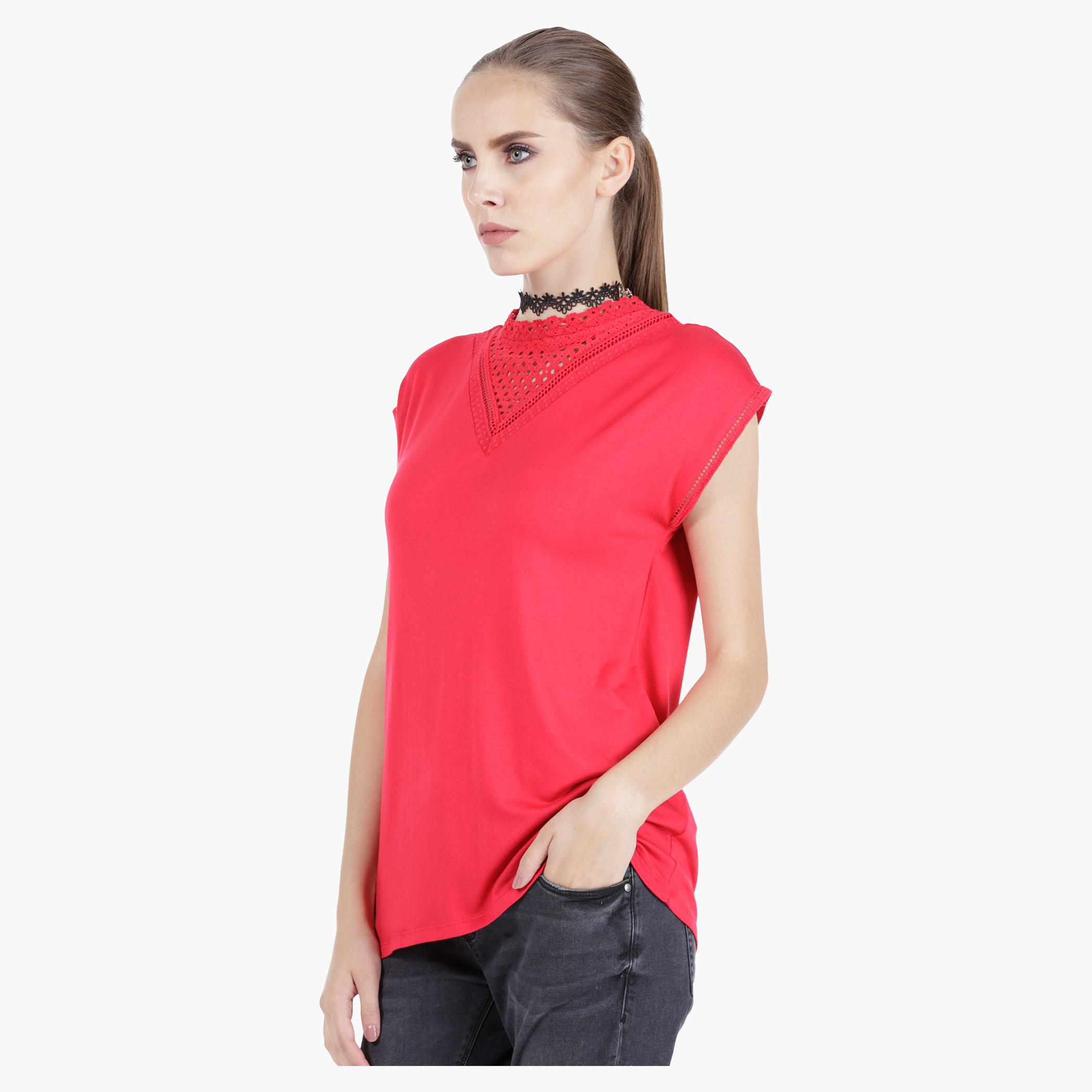 Sleeveless Knit Top with Yoke Details in Regular Fit-women-clothing-shirtsandblouses-blouses-image-3