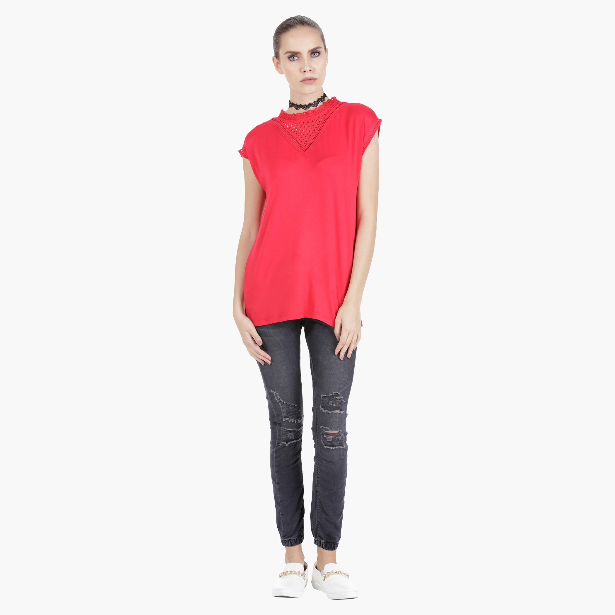 Sleeveless Knit Top with Yoke Details in Regular Fit-women-clothing-shirtsandblouses-blouses-image-5