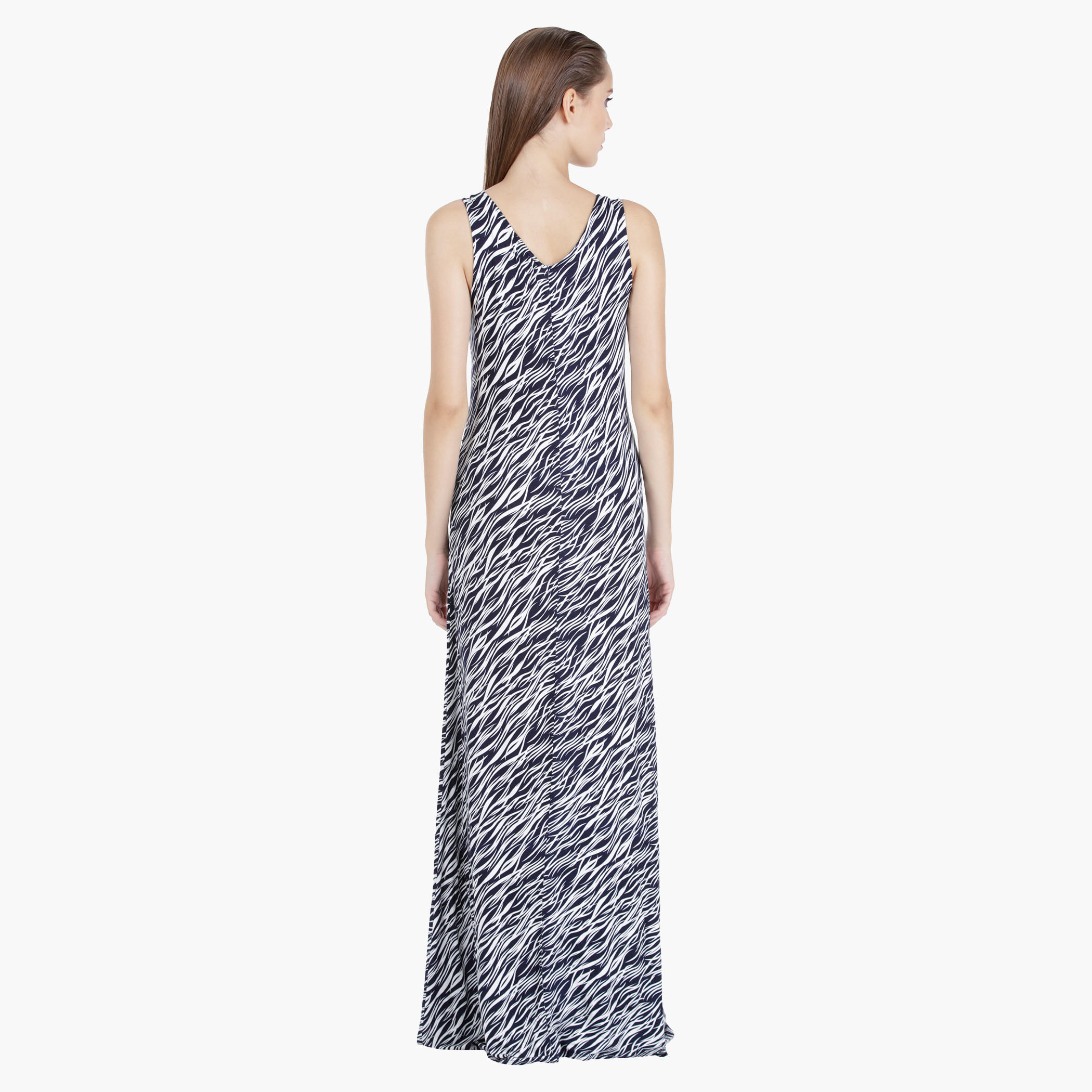 Sleeveless Flared Maxi Dress with Stripes in Regular Fit-women-clothing-dresses-image-3