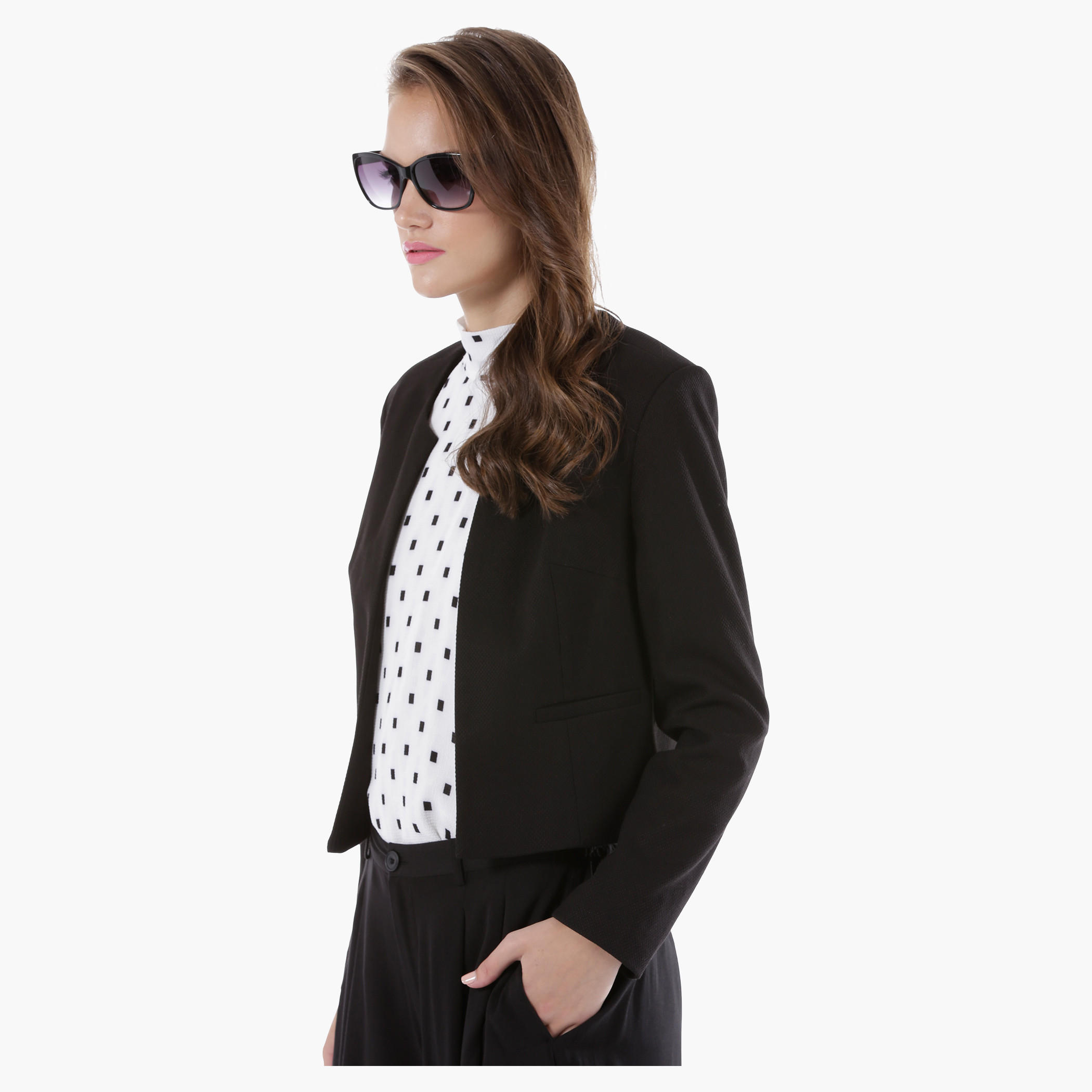 Open Front Collarless Jacket with Long Sleeves-women-clothing-coatsandjackets-blazers-image-3