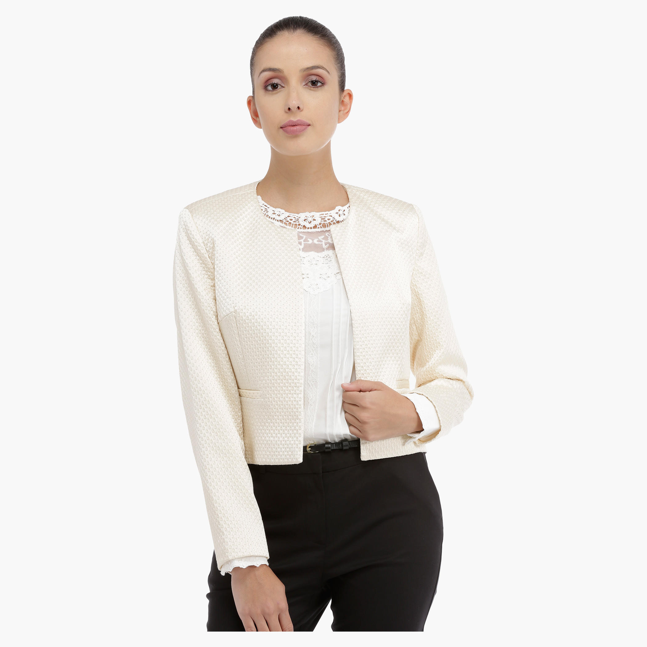 Textured Blazer with Long Sleeves-women-clothing-coatsandjackets-blazers-image-1