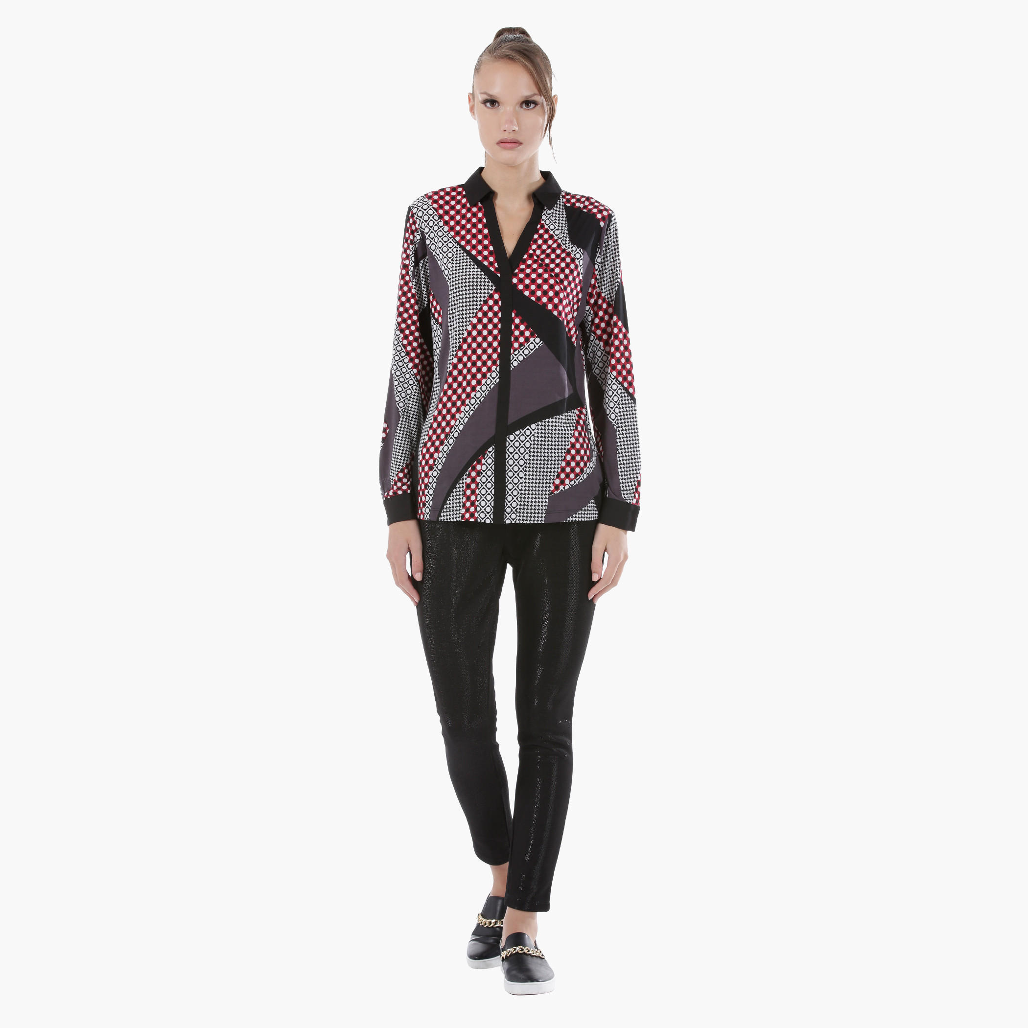 Printed Shirt with Full Sleeves and Collar Neck in Regular Fit-women-clothing-shirtsandblouses-blouses-image-5