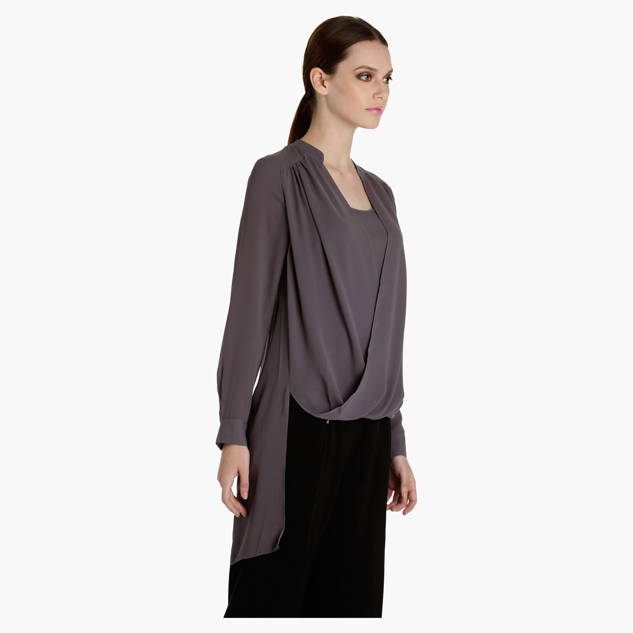 Long Sleeves Wrap Top with High Low Hem-women-clothing-shirtsandblouses-blouses-image-3