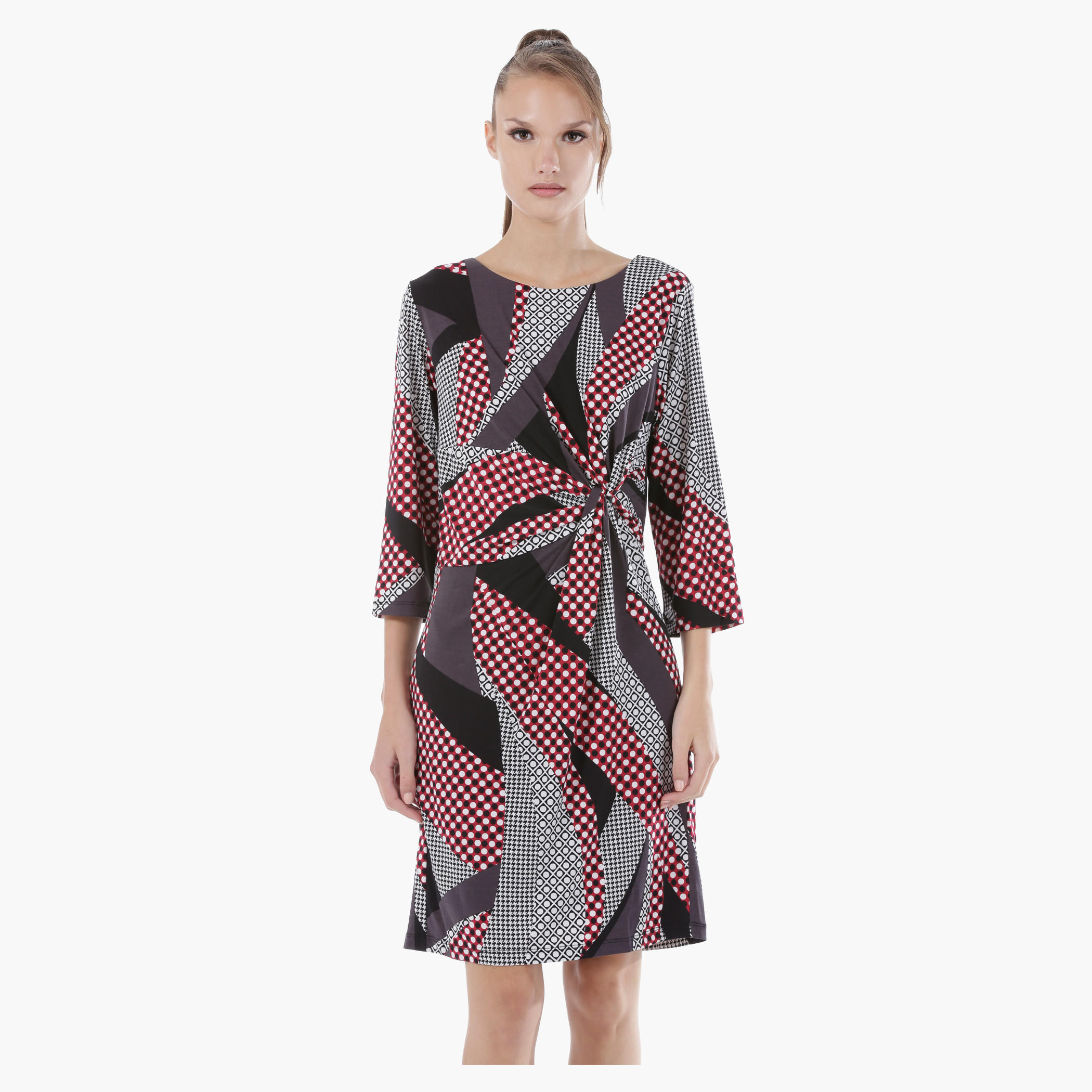 Printed Midi Wrap Dress with Full Sleeves in Regular Fit-women-clothing-dresses-image-1