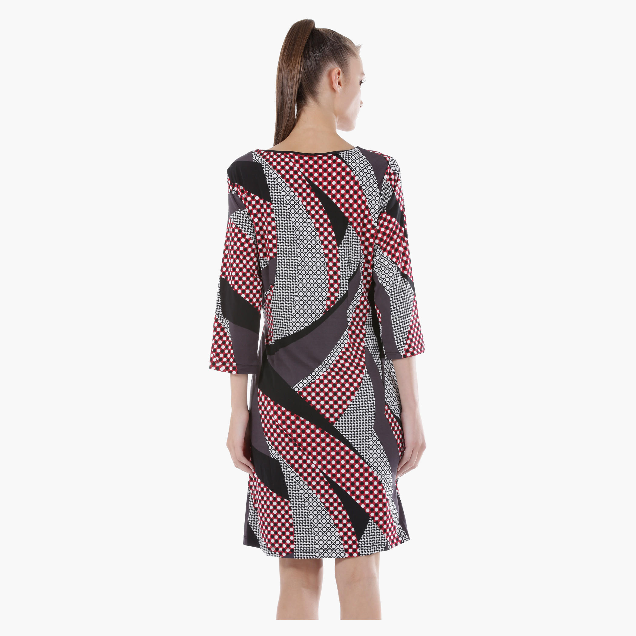 Printed Midi Wrap Dress with Full Sleeves in Regular Fit-women-clothing-dresses-image-2
