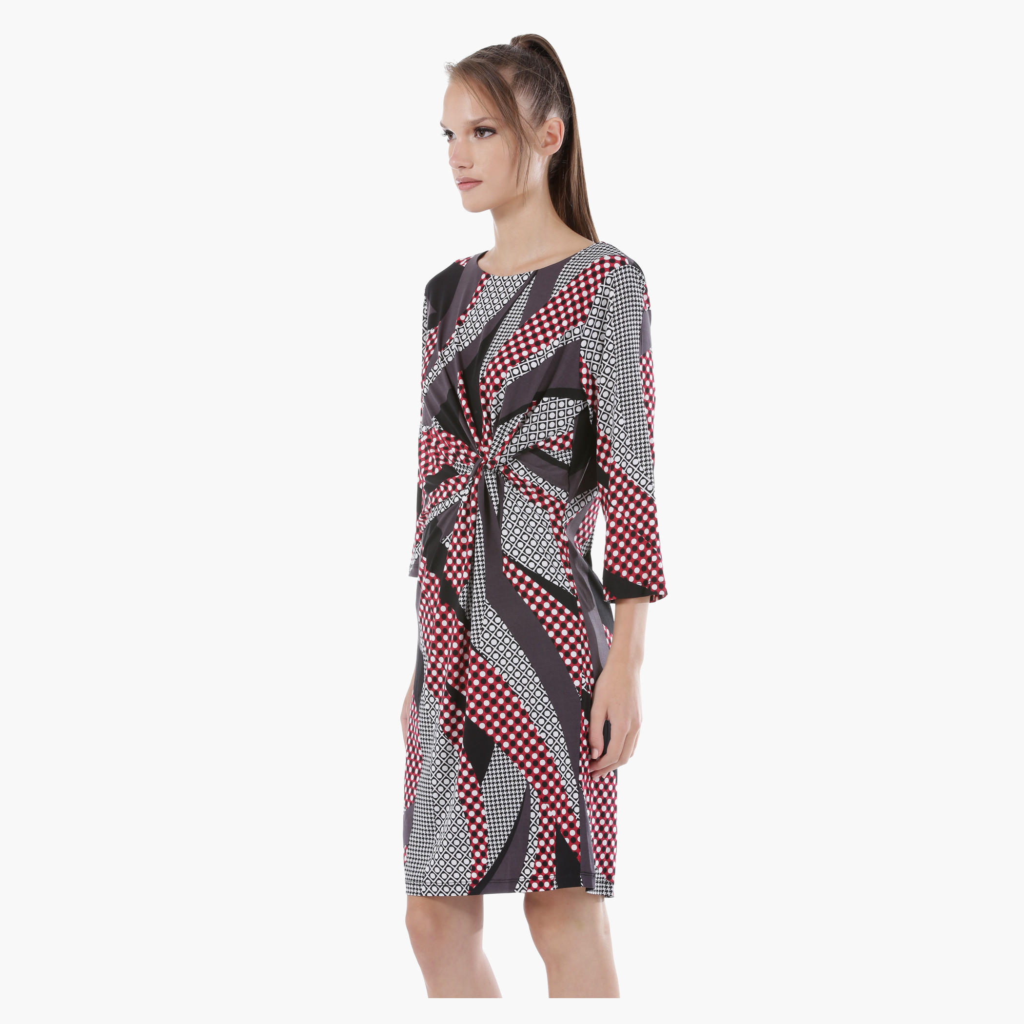 Printed Midi Wrap Dress with Full Sleeves in Regular Fit-women-clothing-dresses-image-3