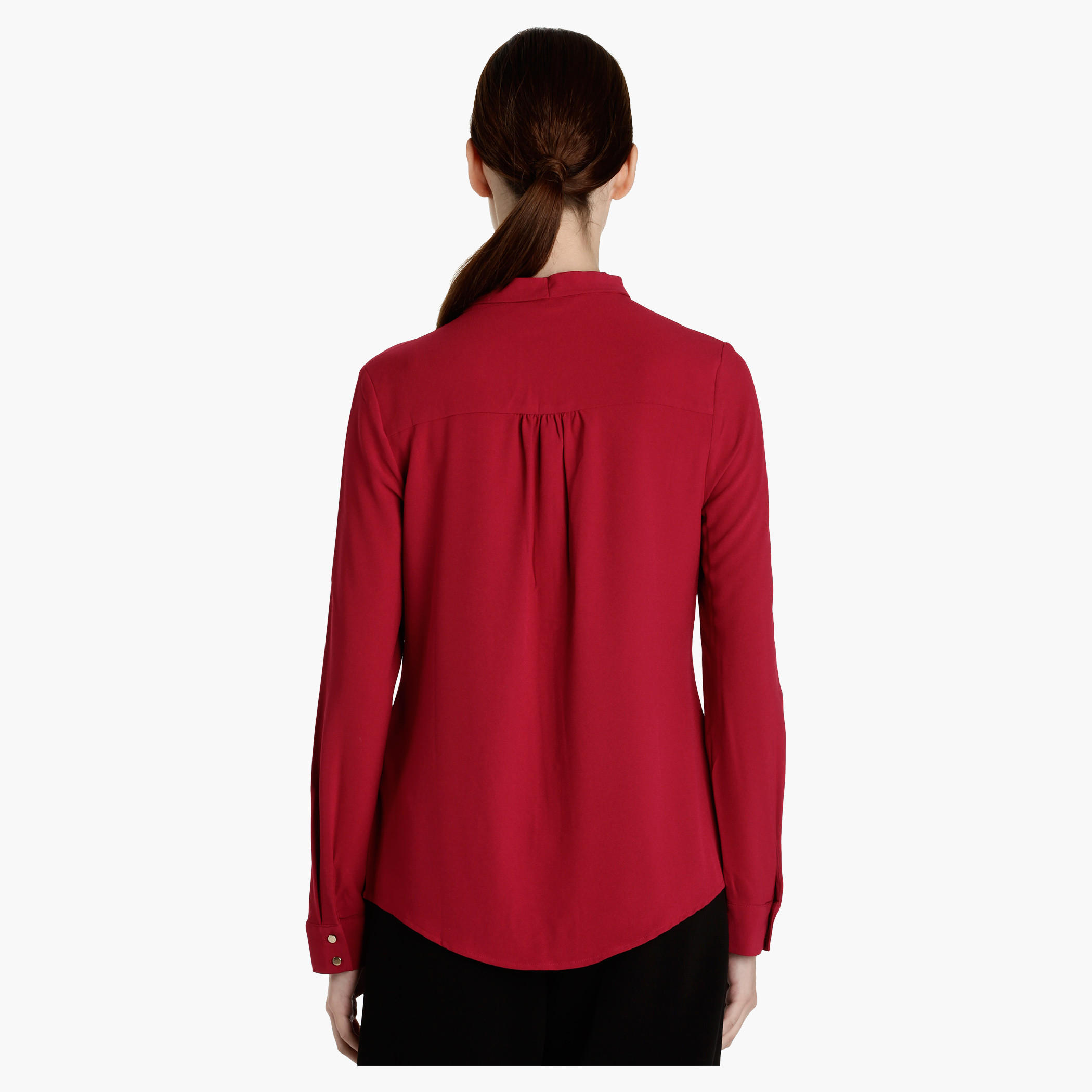Long Sleeves Shirt with Tie Ups at Neck-women-clothing-shirtsandblouses-blouses-image-2