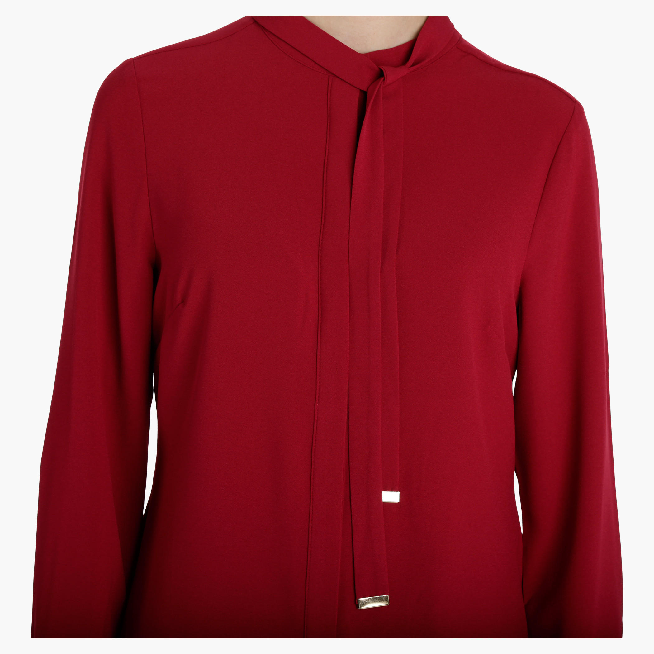 Long Sleeves Shirt with Tie Ups at Neck-women-clothing-shirtsandblouses-blouses-image-4