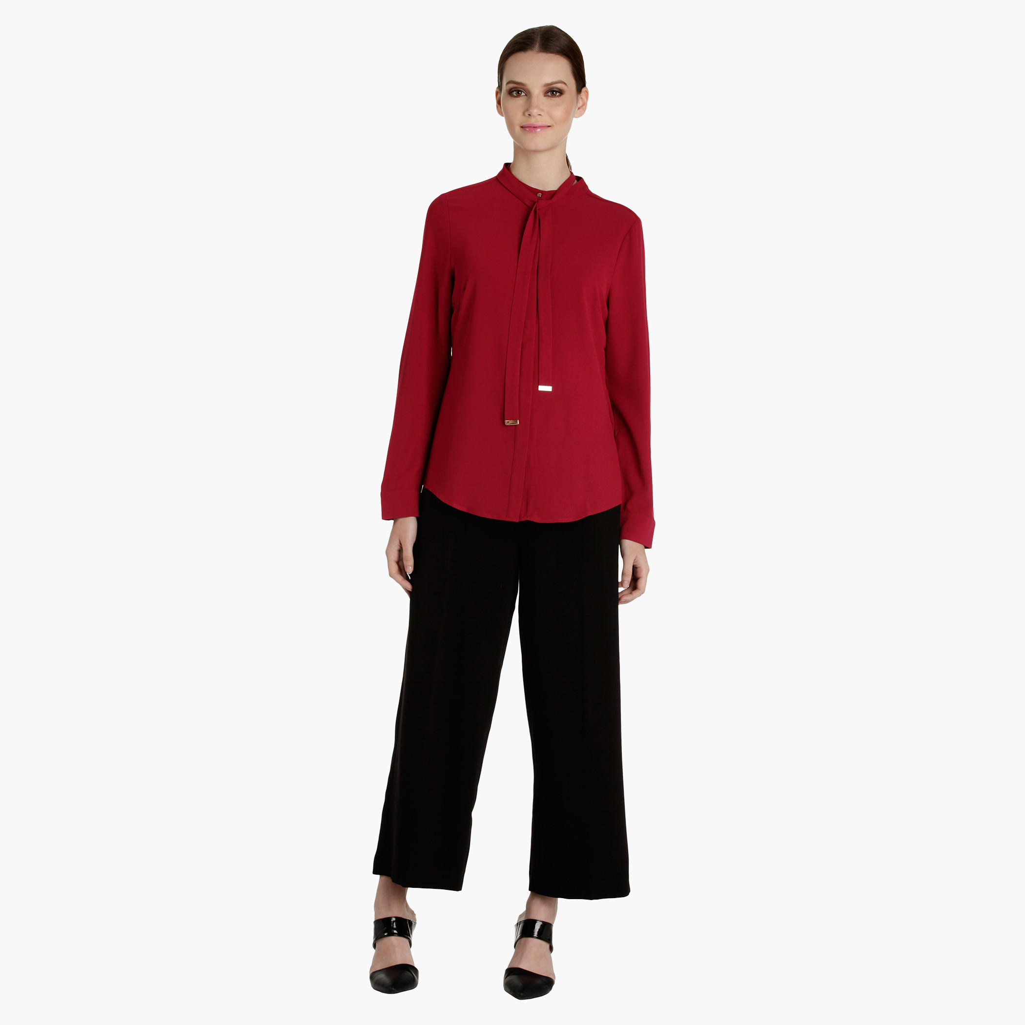 Long Sleeves Shirt with Tie Ups at Neck-women-clothing-shirtsandblouses-blouses-image-5