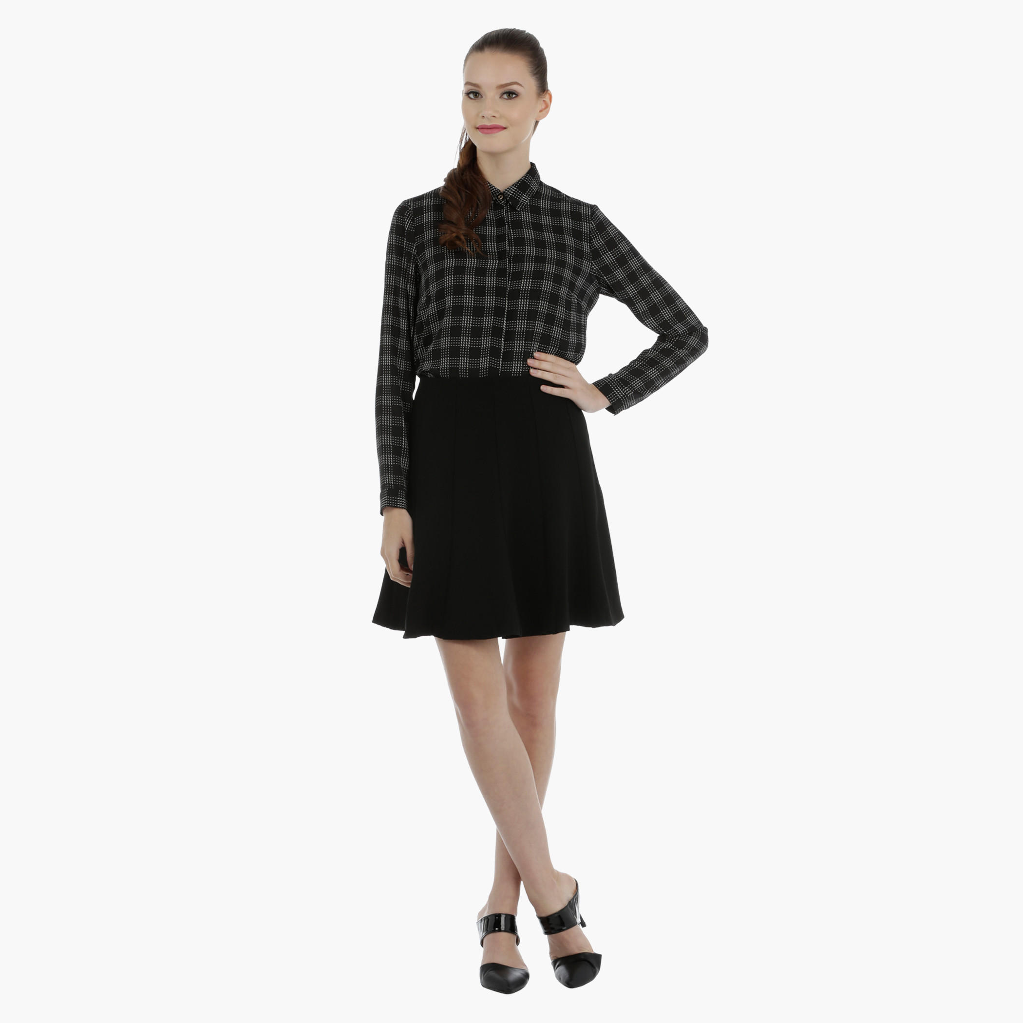 Flared Skirt with elasticised Waistband-women-clothing-bottoms-skirts-image-5