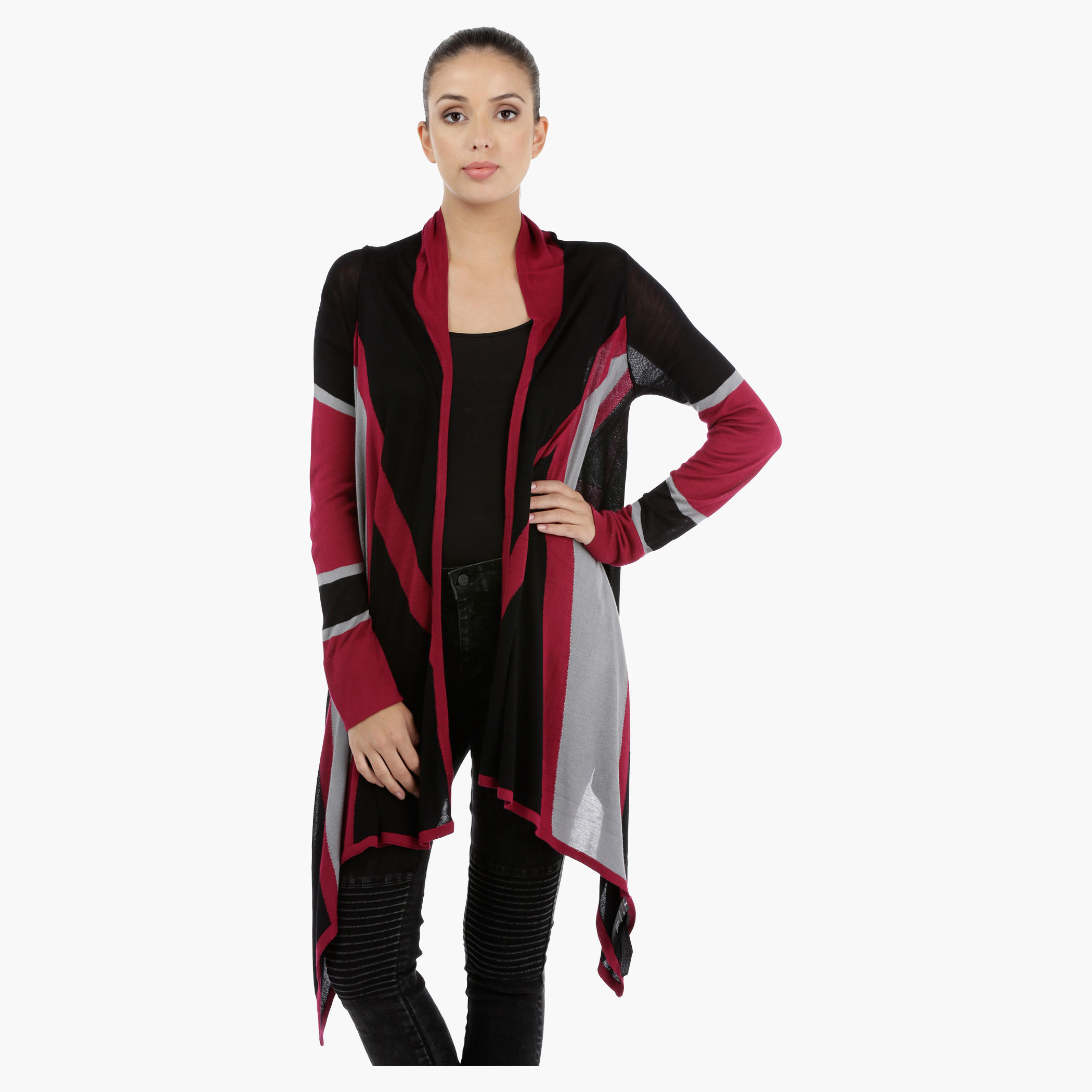 Asymmetrical Knit Shrug with Long Sleeves-women-clothing-shirtsandblouses-blouses-image-1