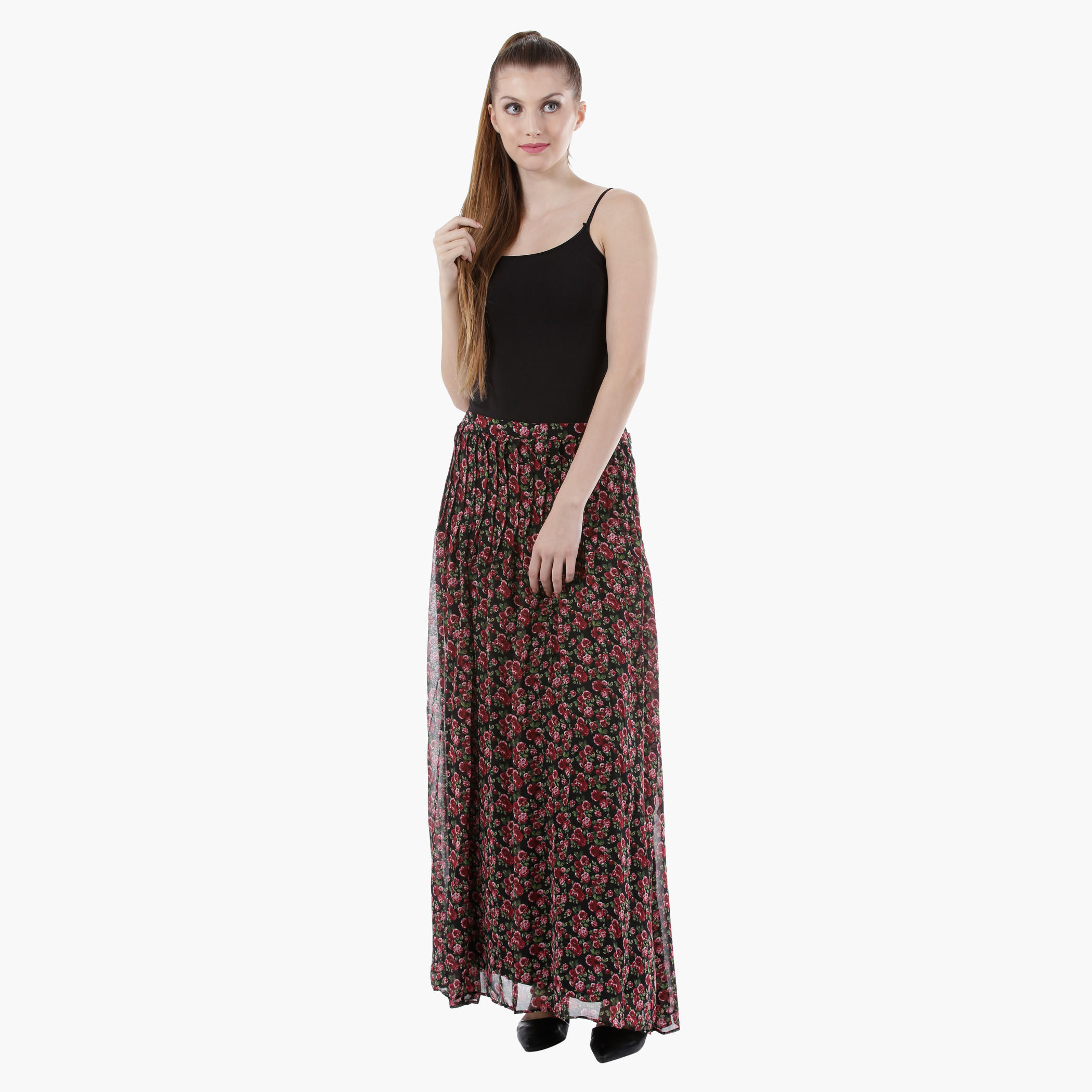 Floral Print Maxi Skirt in Regular Fit-women-clothing-bottoms-skirts-image-1