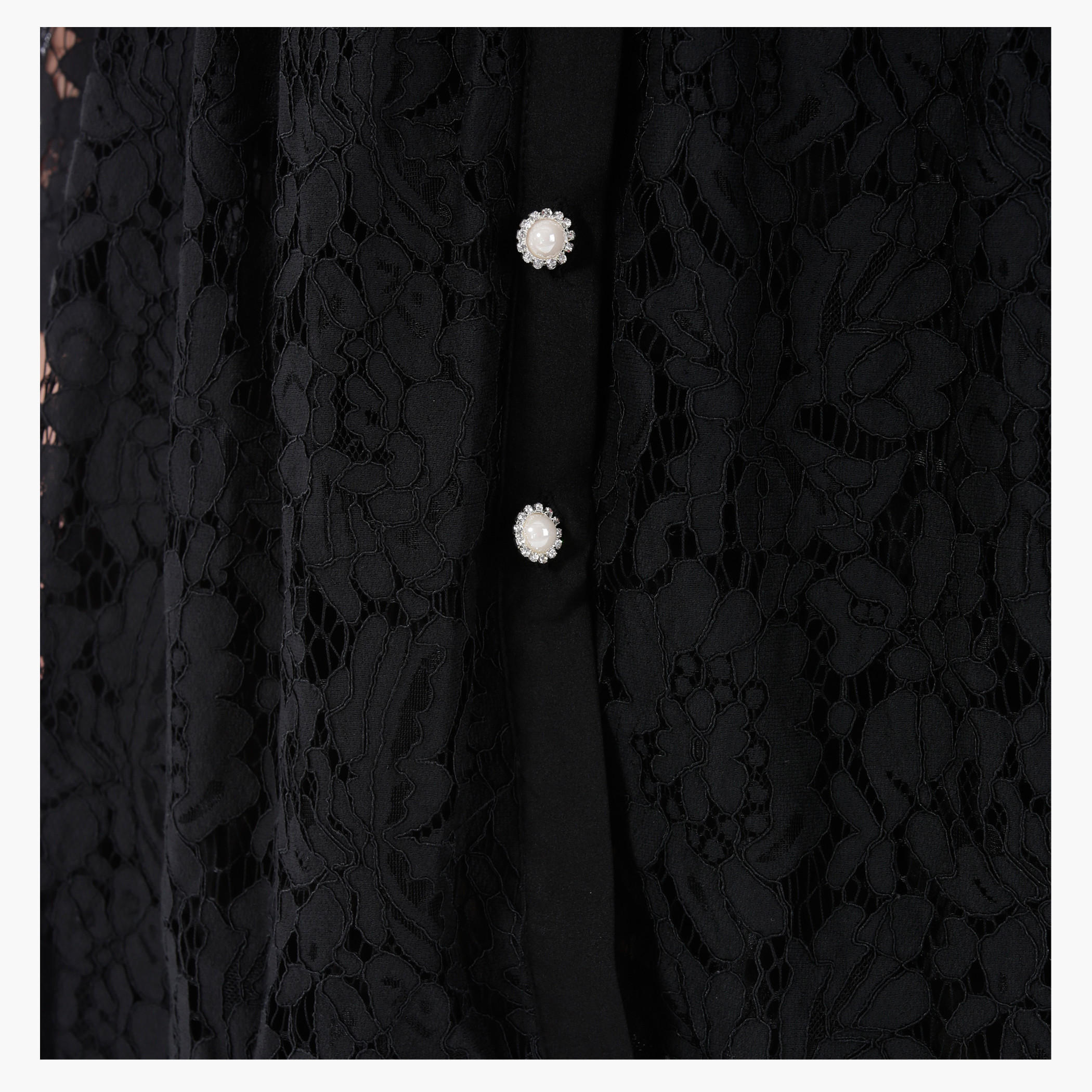 Lace Button-Down Short Dress with Full Sleeves in Regular Fit-women-clothing-dresses-image-4