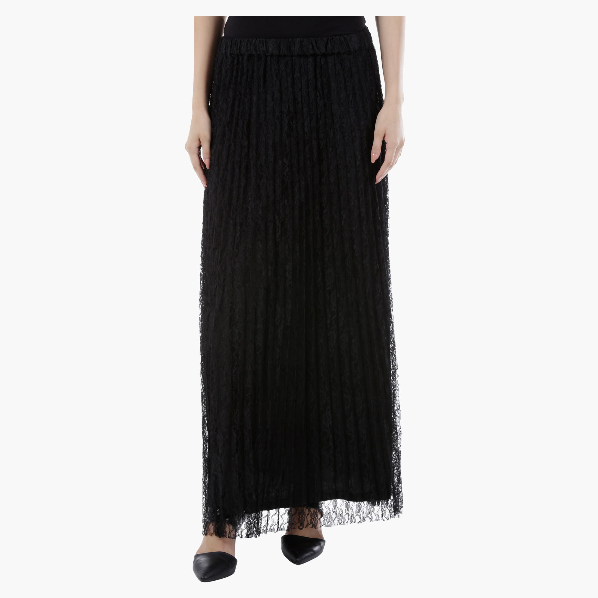 Pleated Maxi Skirt with Lace in Regular Fit-women-clothing-bottoms-skirts-image-5