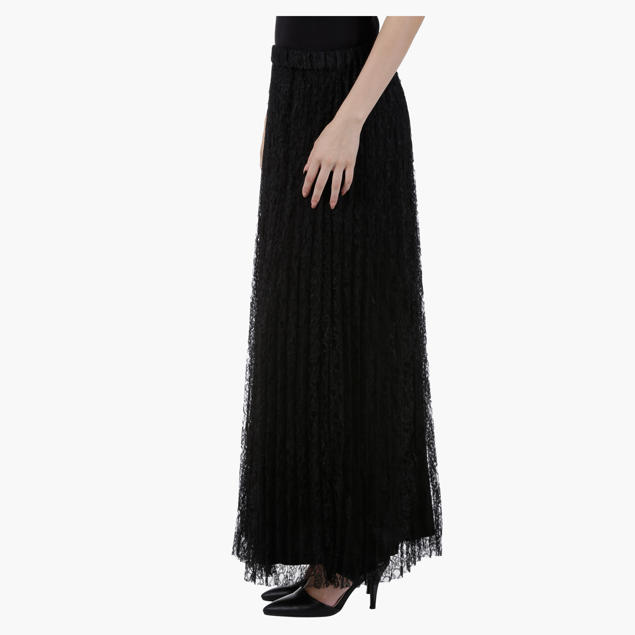Pleated Maxi Skirt with Lace in Regular Fit-women-clothing-bottoms-skirts-image-3