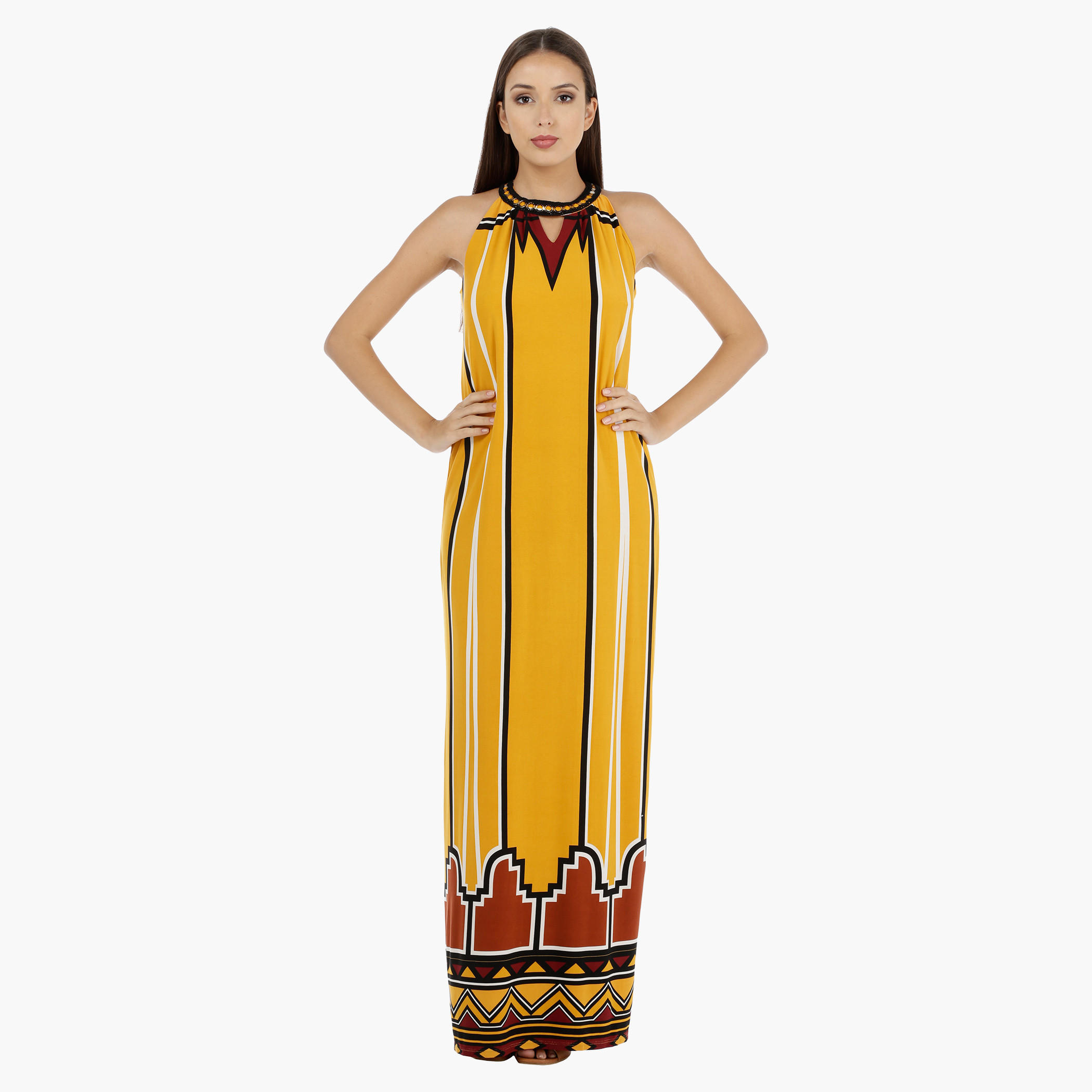 Printed Halter Neck Maxi Dress-women-clothing-dresses-image-1