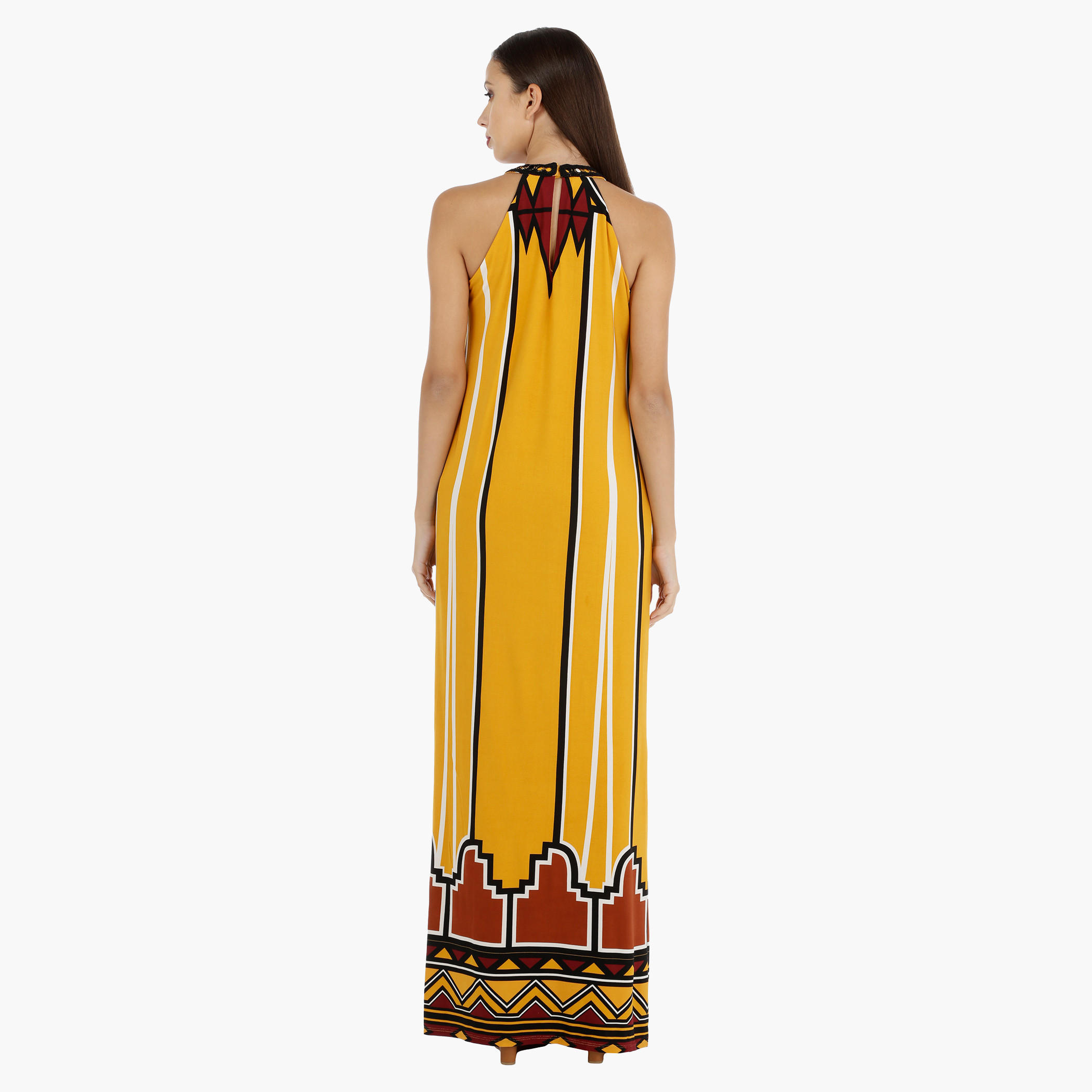 Printed Halter Neck Maxi Dress-women-clothing-dresses-image-2
