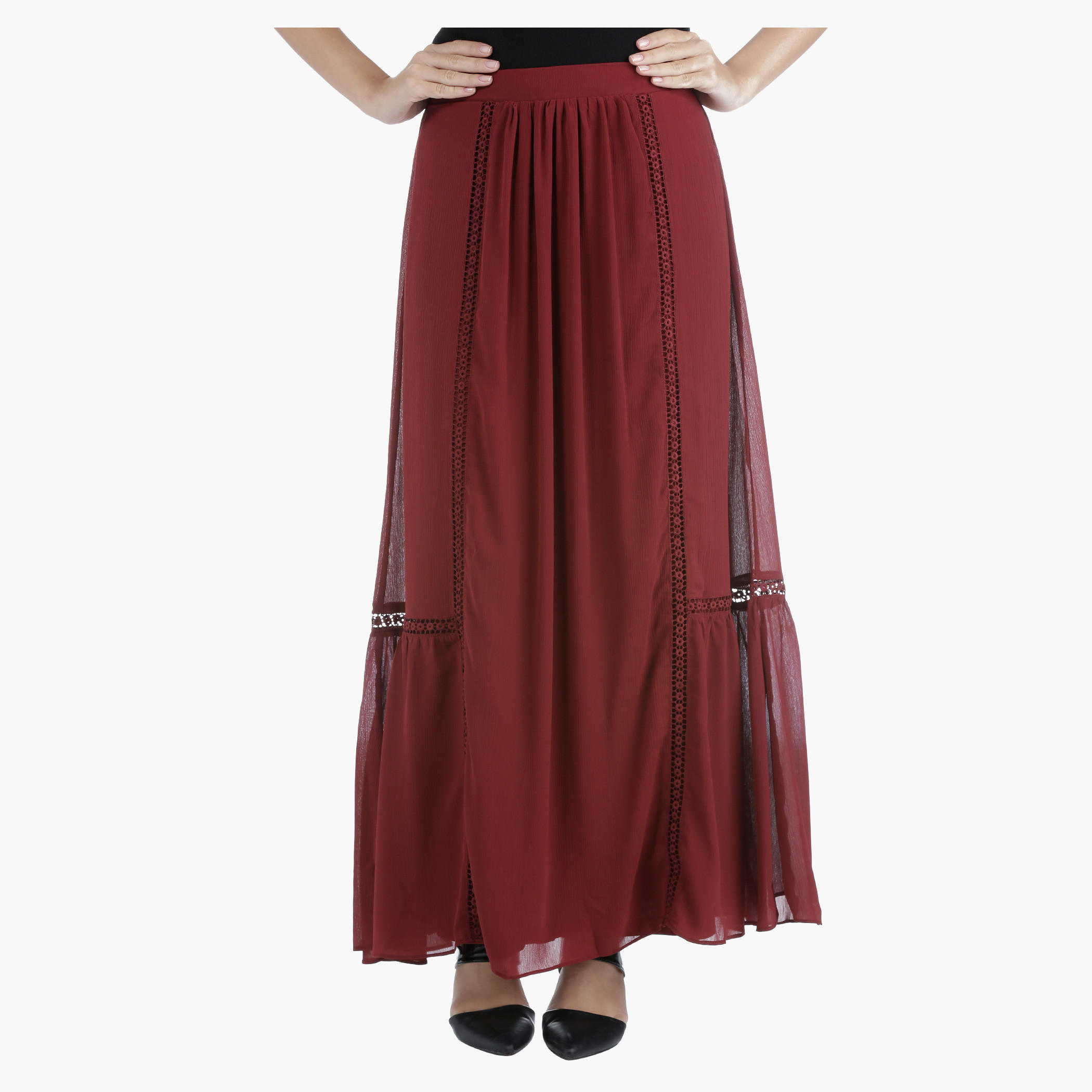Maxi Skirt with Lace in Regular Fit-women-clothing-bottoms-skirts-image-1