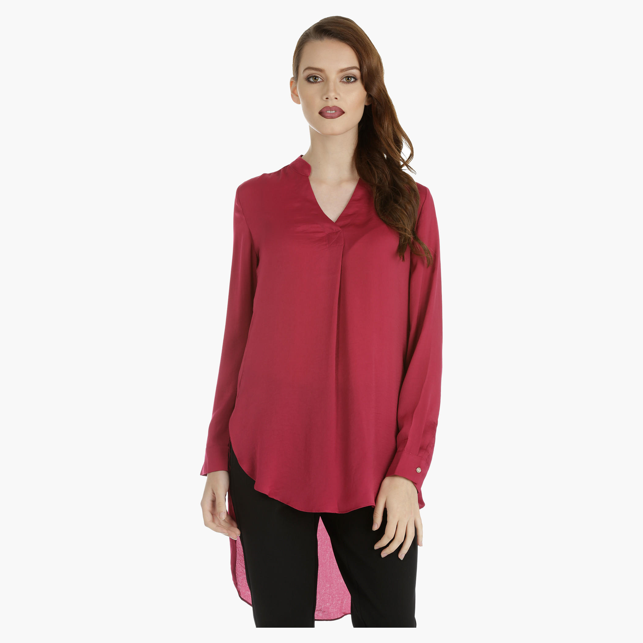 High Low Top with Long Sleeves-women-clothing-shirtsandblouses-blouses-image-5