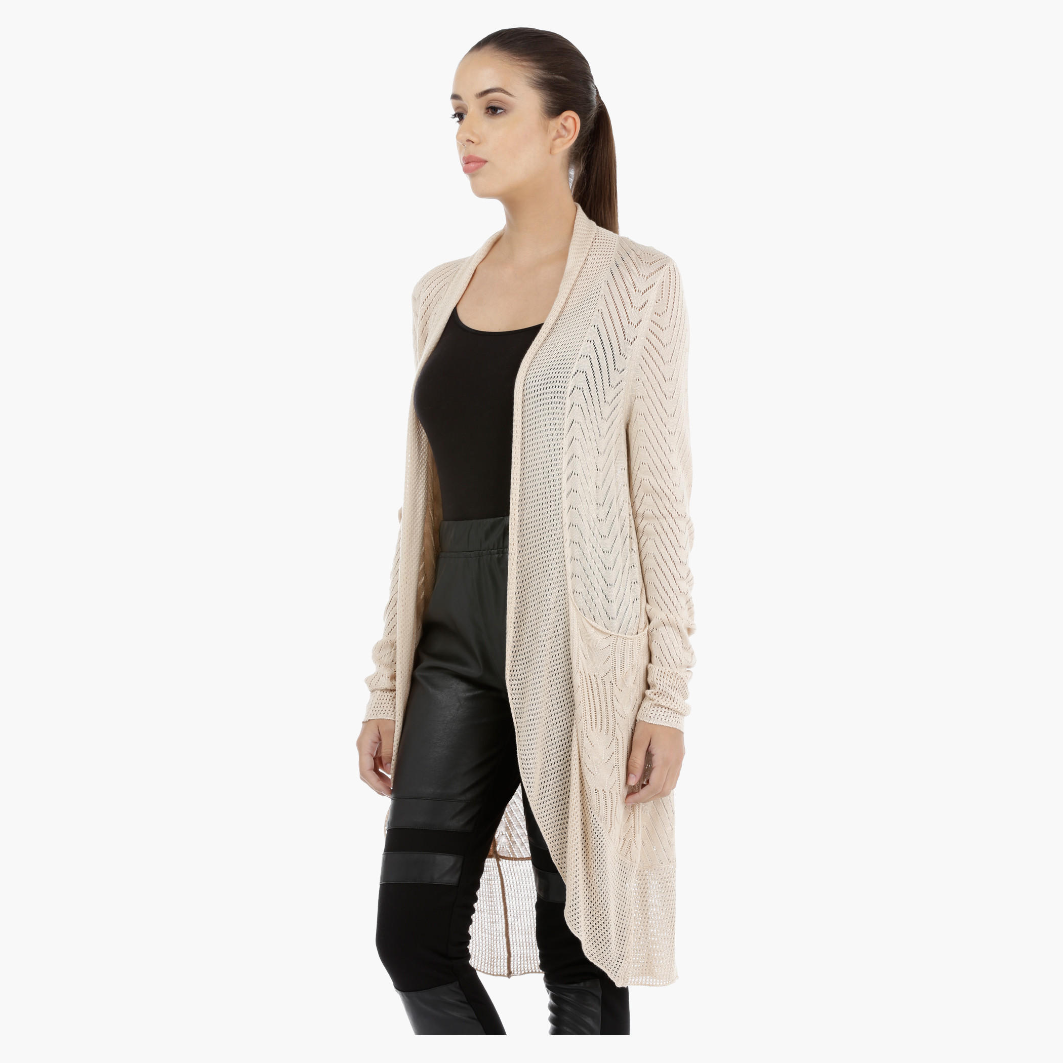 Barbie Knitted Shrug with Long Sleeves-women-winterwear-cardigansandjumpers-cardigans-image-3
