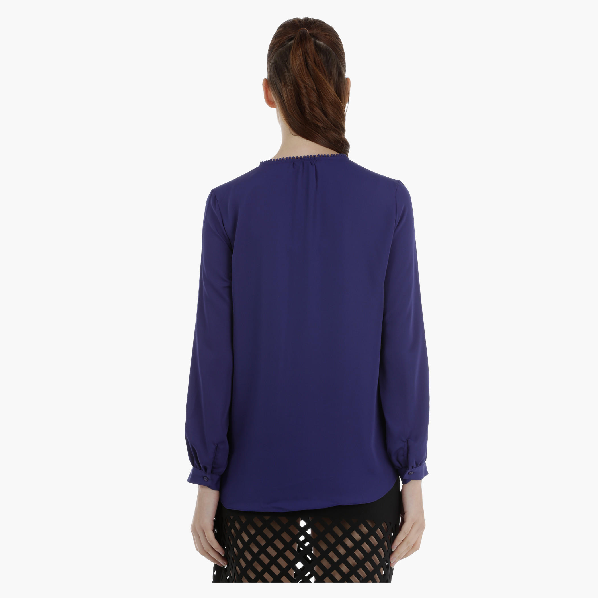 V-Neck Blouse with Lace Detailing-women-clothing-shirtsandblouses-blouses-image-2