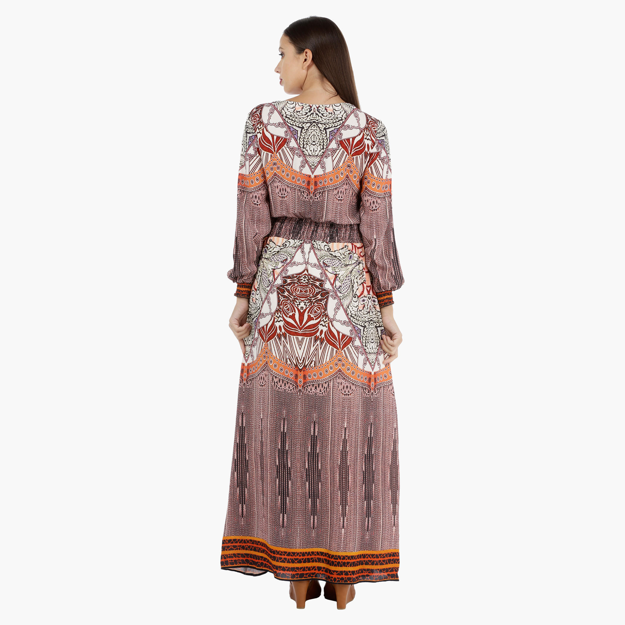 Printed Maxi Dress with Long Sleeves-women-clothing-dresses-image-2