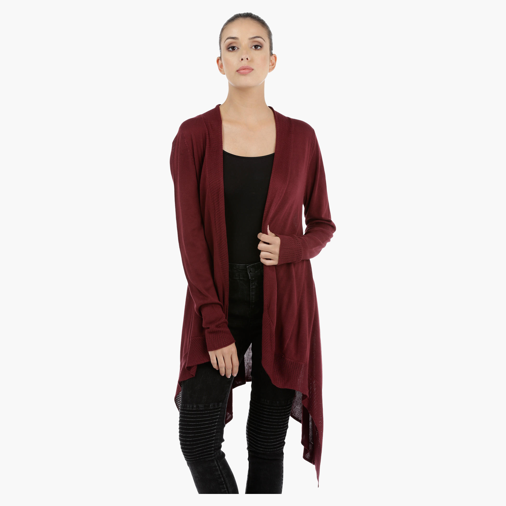 Waterfall Shrug with Long Sleeves-women-winterwear-cardigansandjumpers-cardigans-image-1