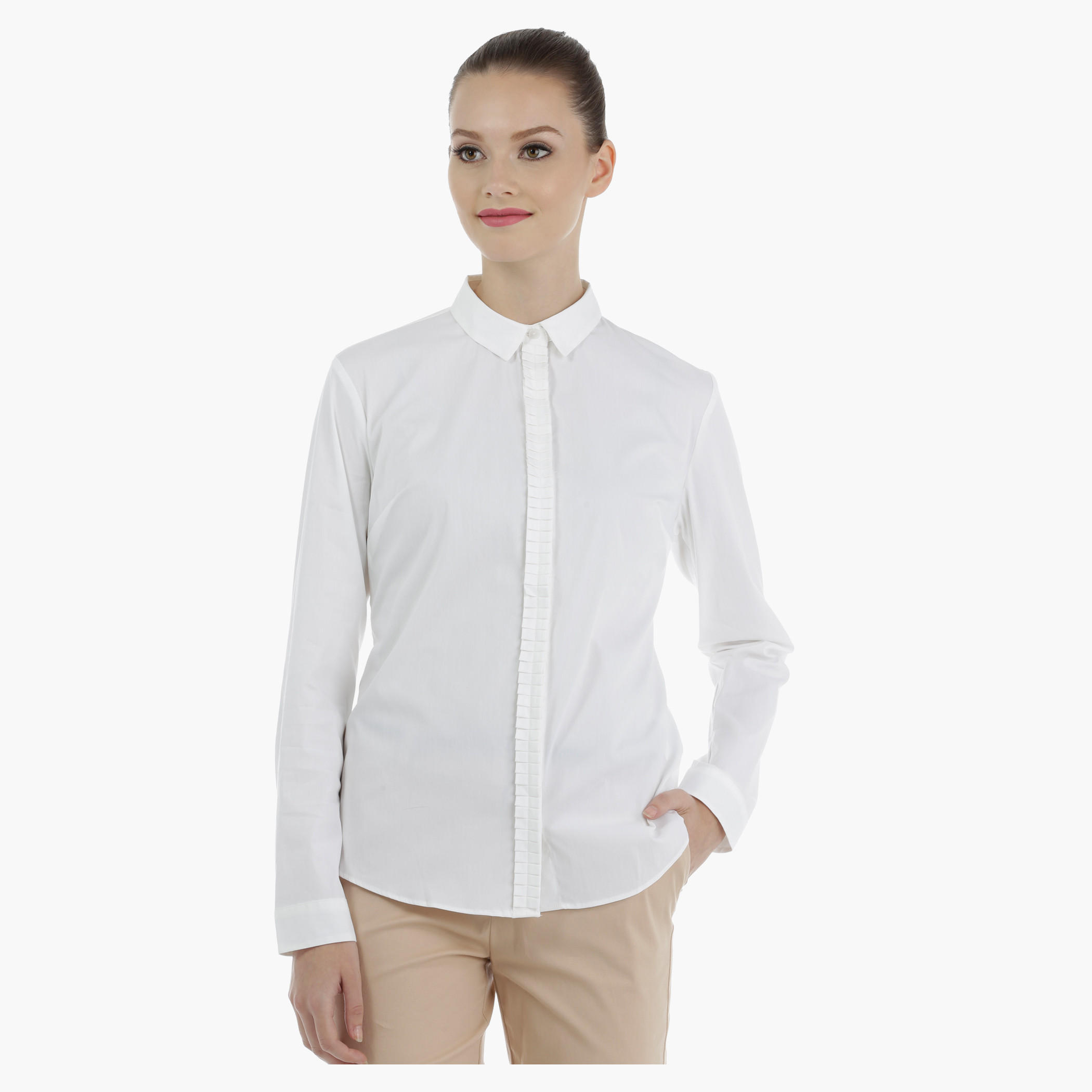 Button Down Shirt with Ruffled Placket-women-clothing-shirtsandblouses-blouses-image-5